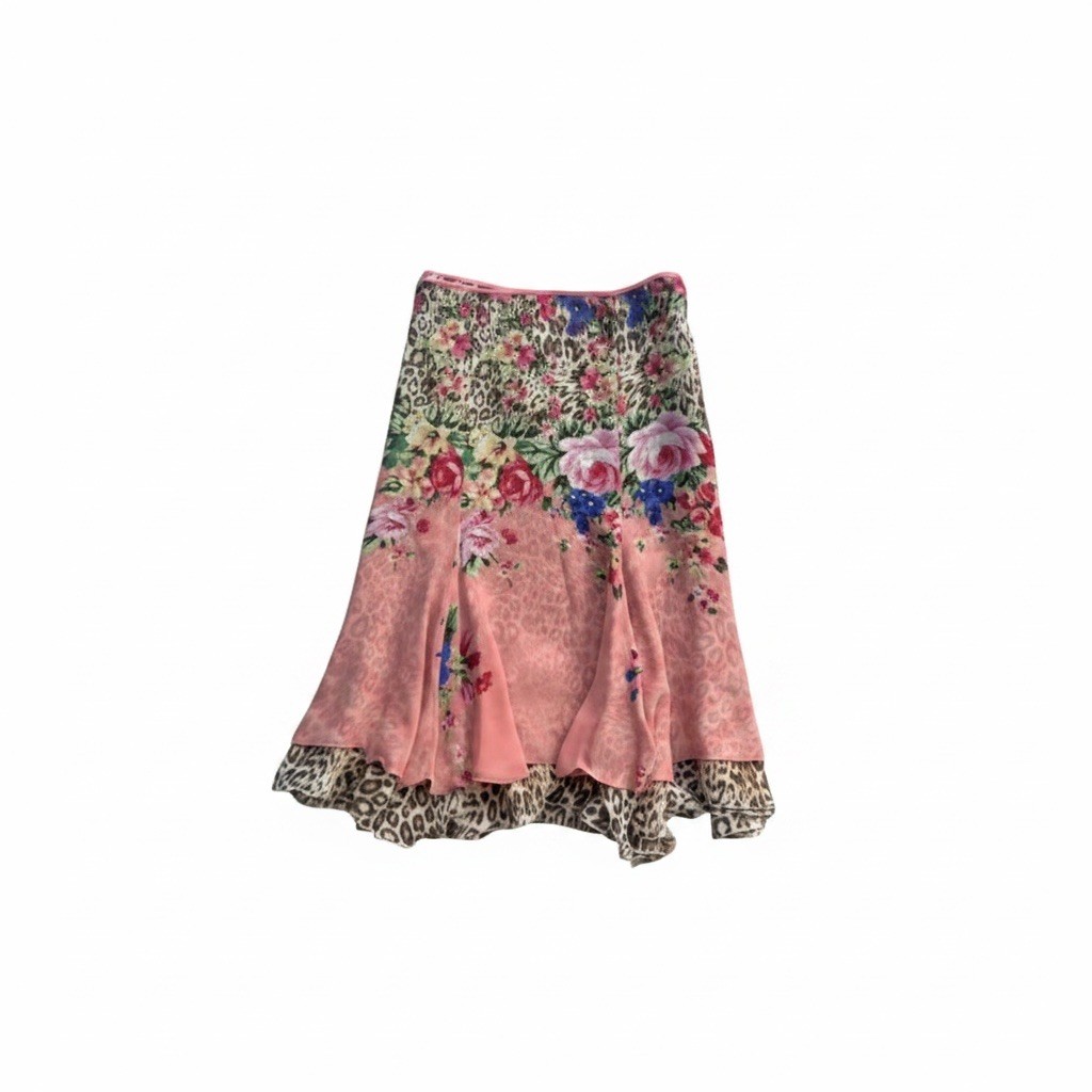 S/S 2005 Blumarine Leopard Silk Midi Skirt