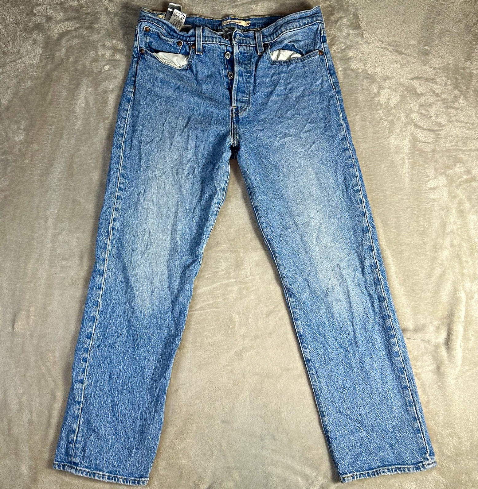 Levi’s Premium Women’s High Rise Straight Light Wash Blue Denim Jeans Size 30