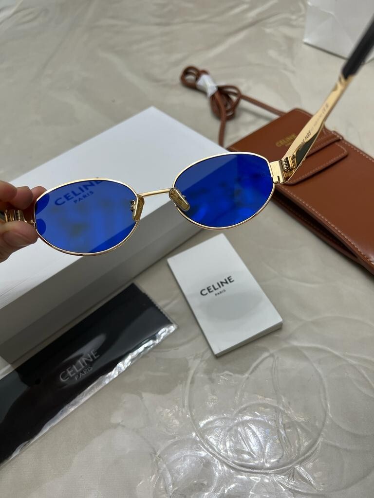 Celine sunglasses Triomphe Gold Metal Frame Brown Lenses sunglasses