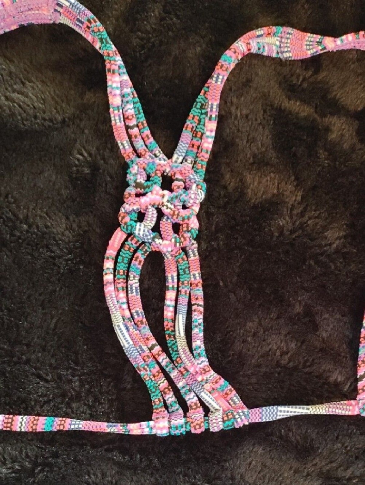 Roxy Pink Multicolor Striped Bikini Top