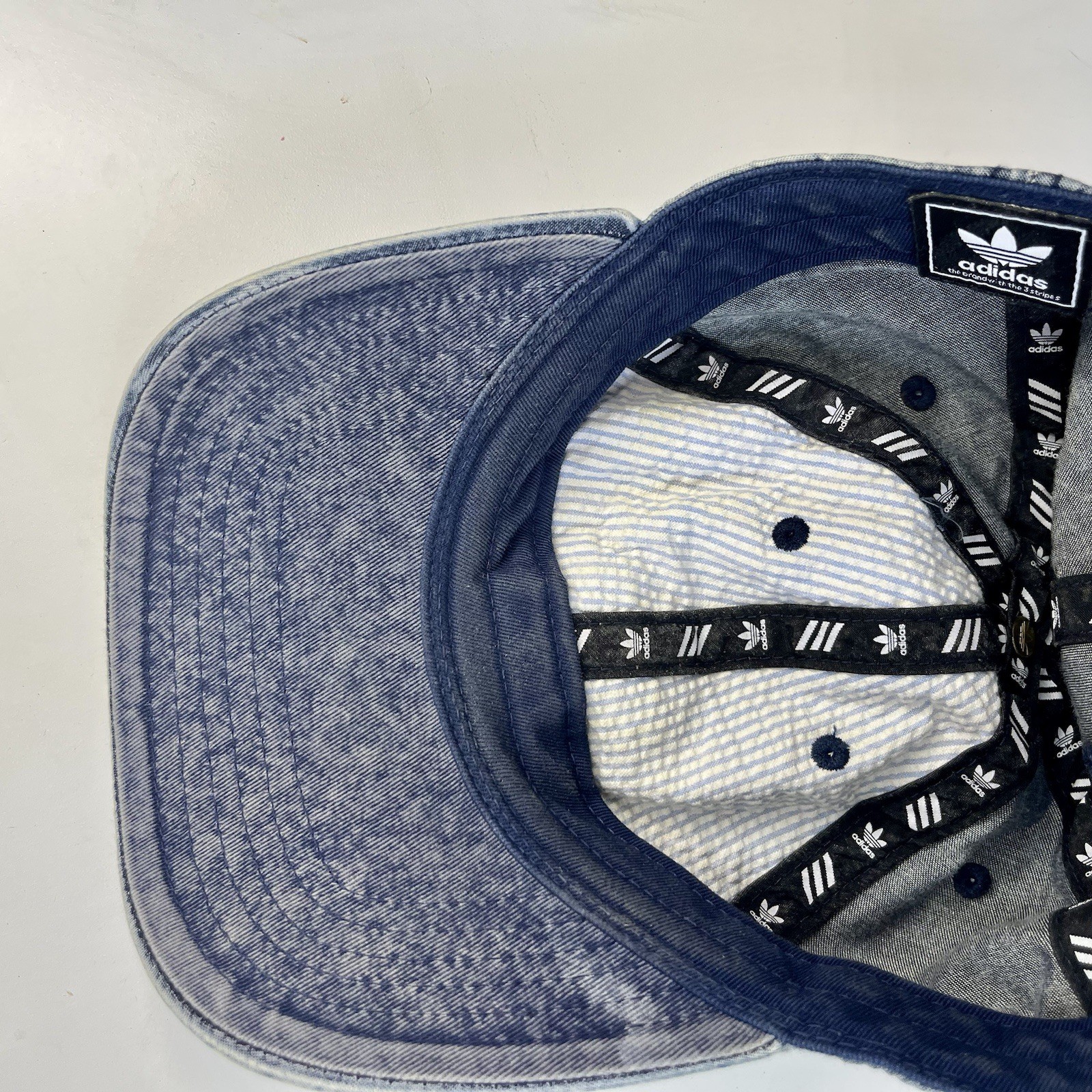 adidas Blue Denim Stone Washed Cap OSFW 100% cotton Adjustable back strap