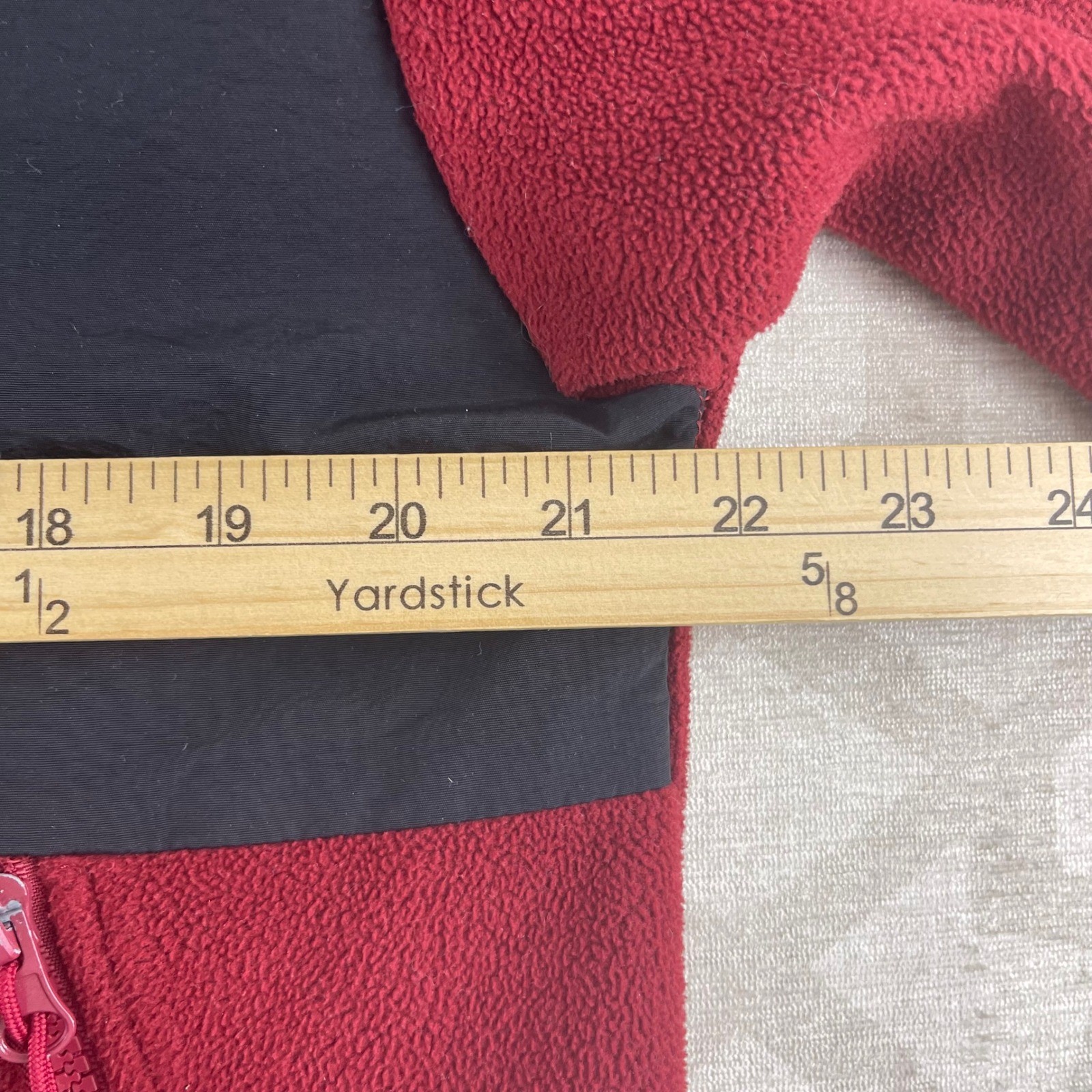 The North Face Denali Fleece Jacket Mens Medium Red Black Full Zip RN 131349