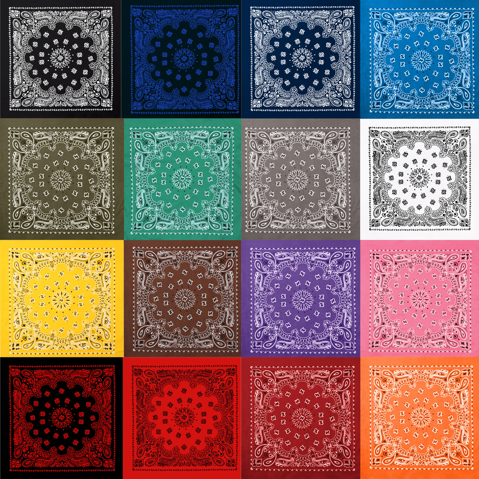 100% Cotton Trainmen Paisley Bandana – 22″ X 22″ Head & Face Wraps