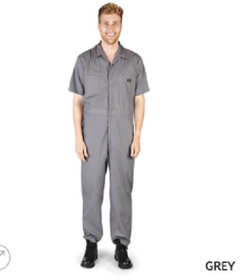 Short Sleeve Coverall Jumpsuit Boilersuit Protective Work Gear XS to 4XL