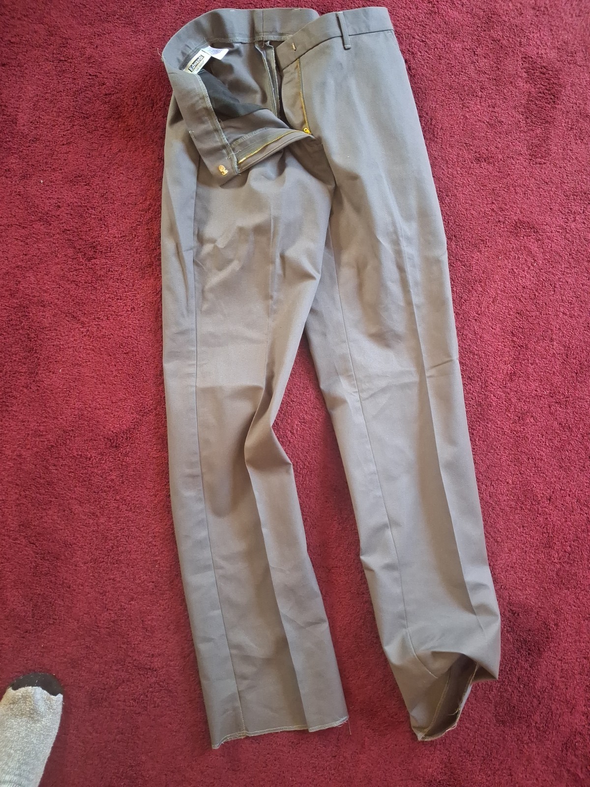 Brand New Size 10 Dark Grey No Hem Edward Flat Front Work Pants