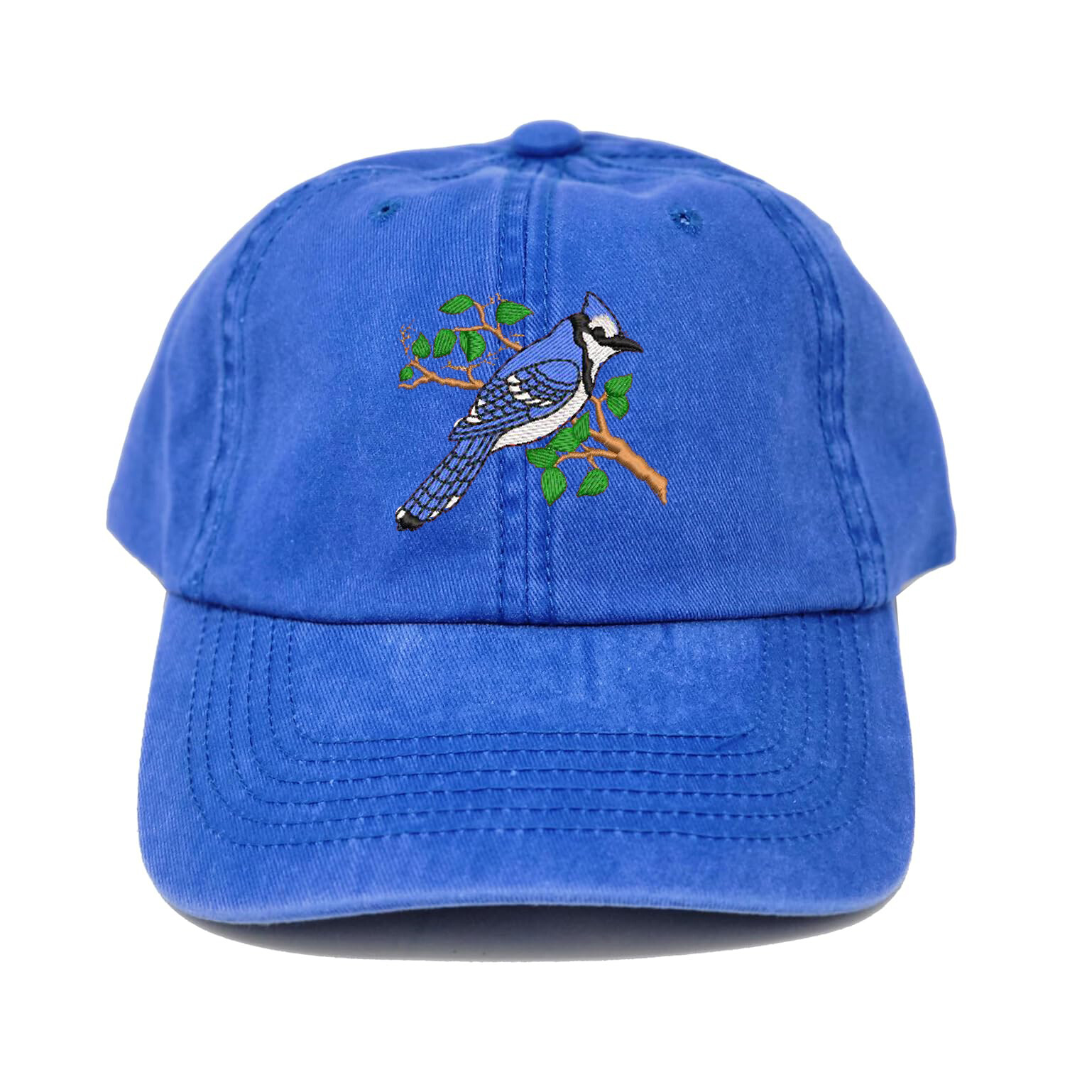 Blue jay bird embroidered dad hat, Blue jay bird embroidered cap custom make cap