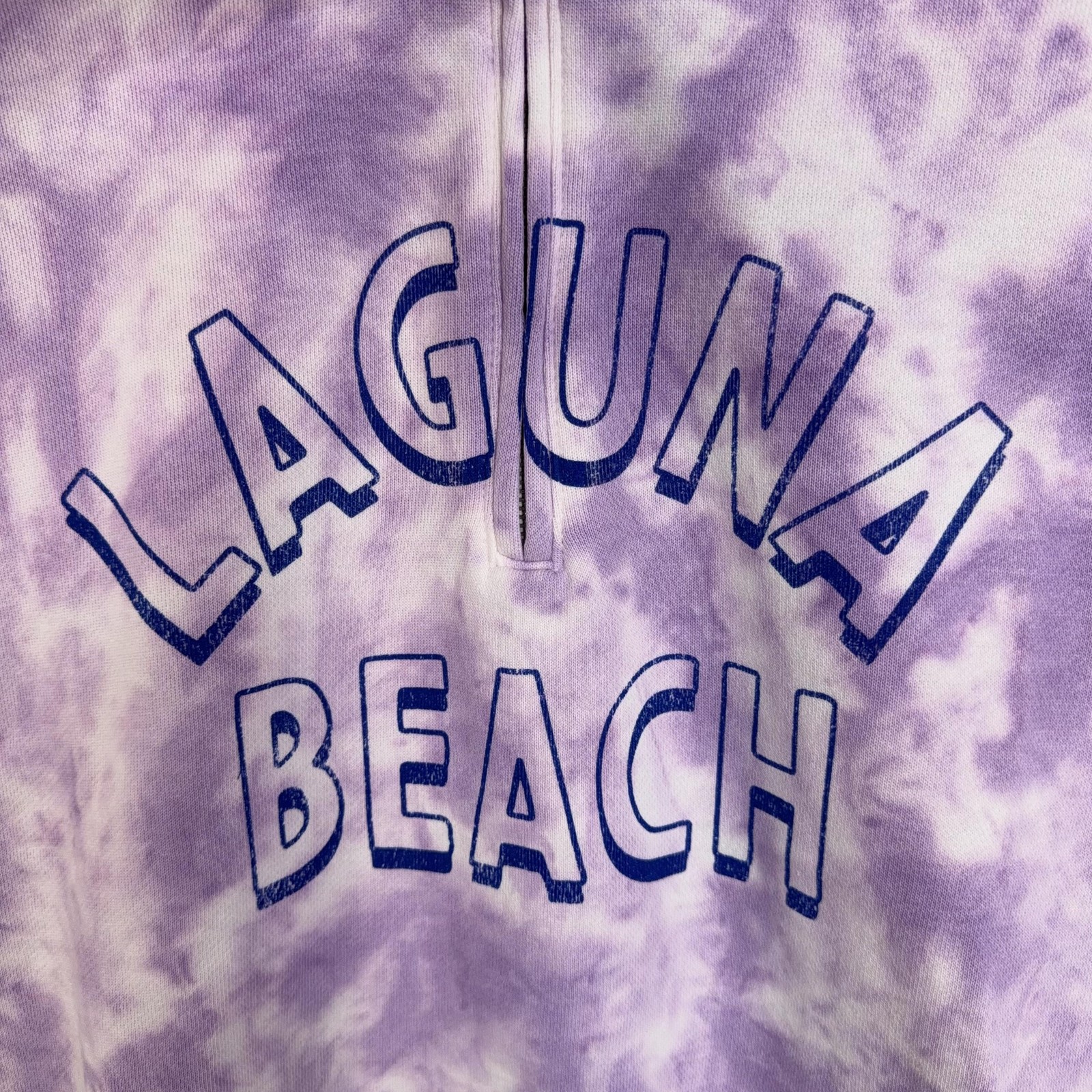 Laguna Beach Sweatshirt Womens Small Purple Tie Dye 1/4 Zip California Cali NWT