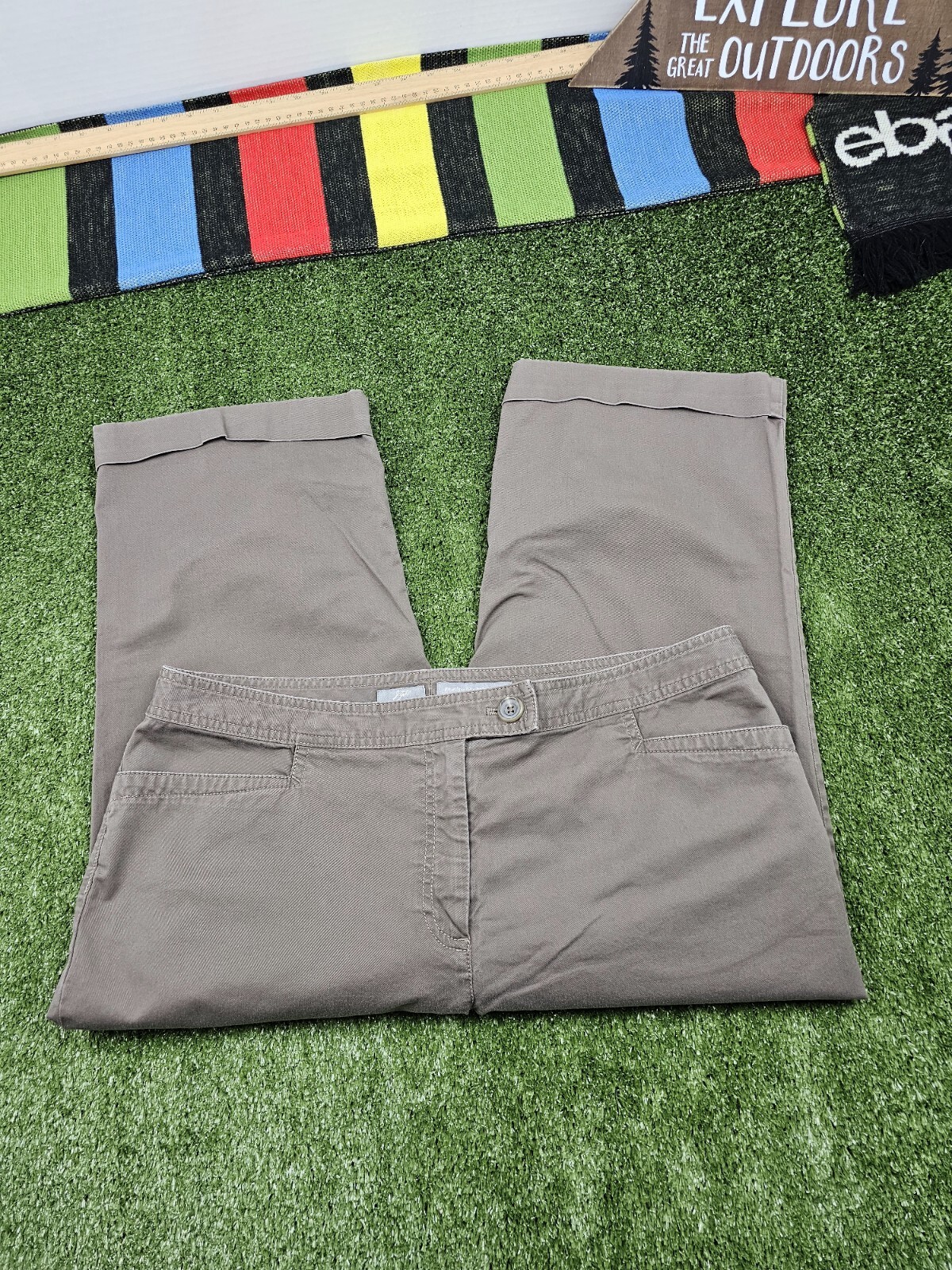 J Jill Below Waist Knee Length Pants Cropped Size 16 Color Brown Stretch