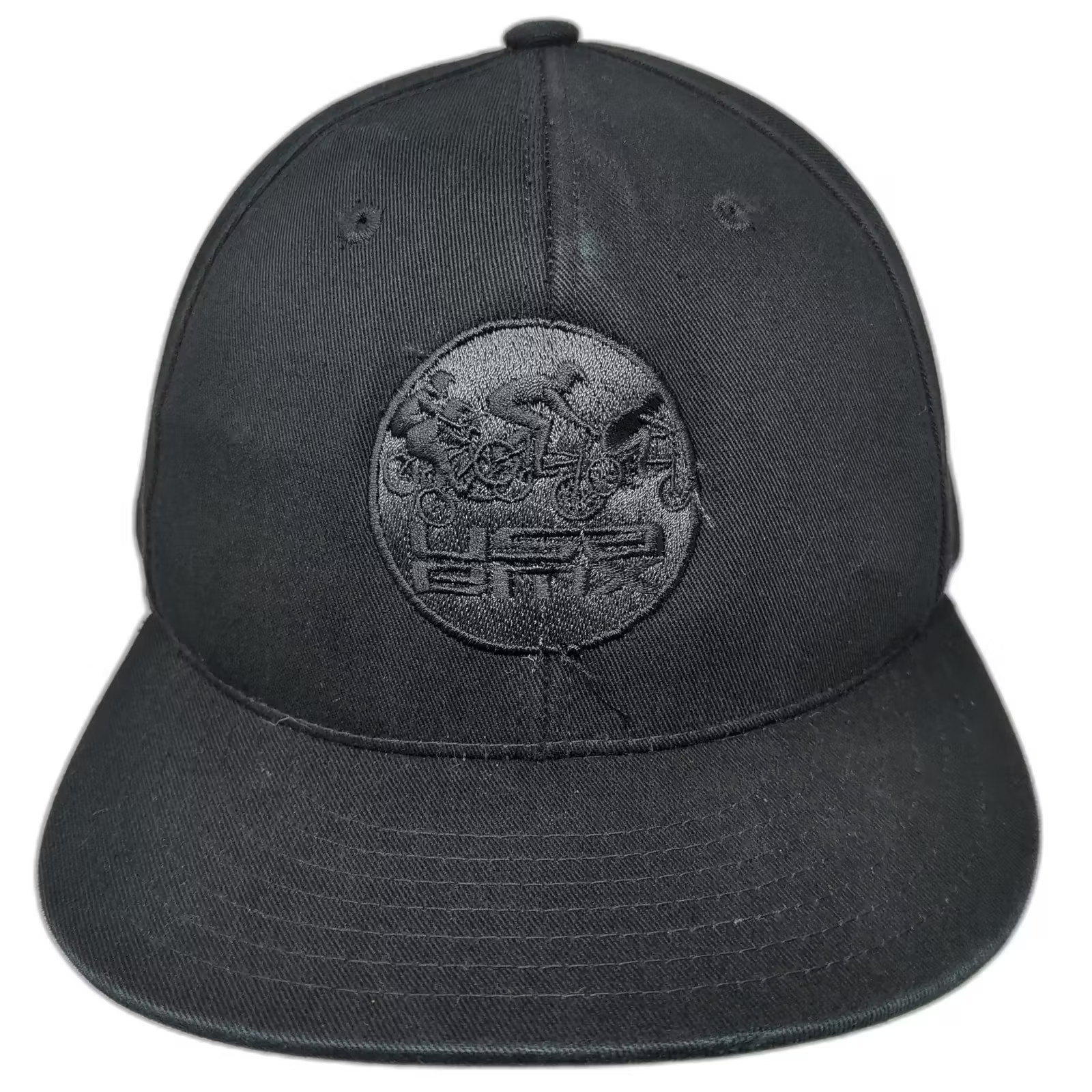 KBETHOS USA BMX Snapback Hat Black OS Flat Brim Gray Underbrim Embroidered
