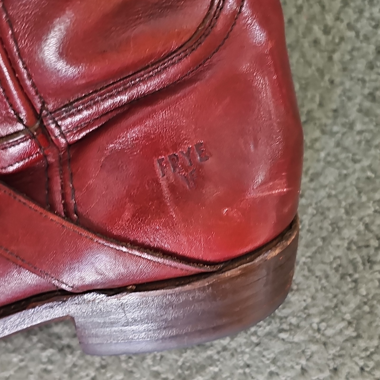 Frye Red Leather dress Mid-Calf Boots Buckle Campus, Men’s Size 10,1/2D ,Campus