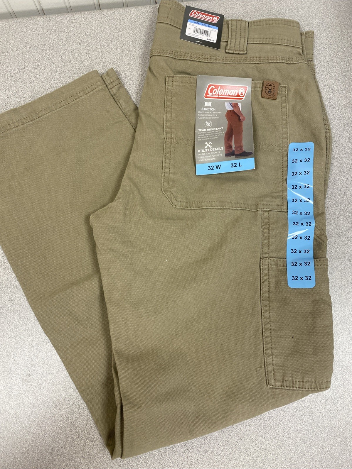 Coleman Men’s Utility Work Pant Size Assorted Sizes 2 Colors NWT