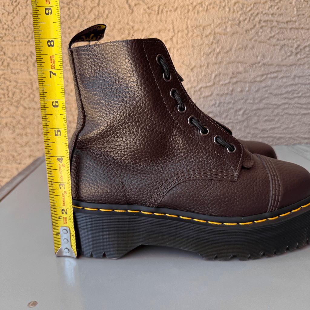 Dr. Martens Sinclair Boot Women 8US/39EU Dark Brown Milled Napa Leather Platform