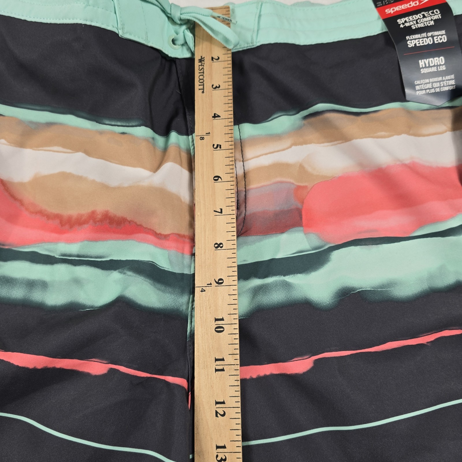 Speedo Board Shorts 9″ Men’s XXL Volcanic Ash Hydro Square Leg Eco Stretch New