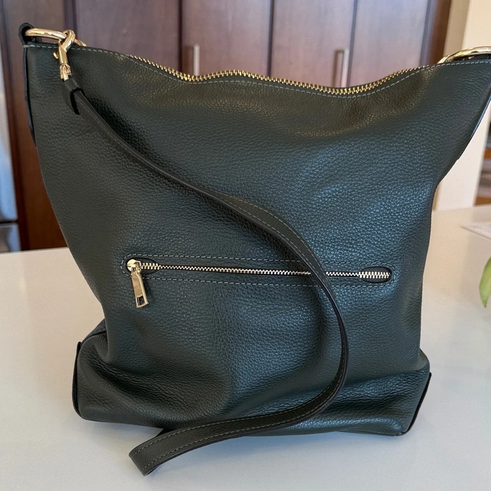 COACH Legacy Green Pebbled Leather Abby Hobo Bag Leather Strap