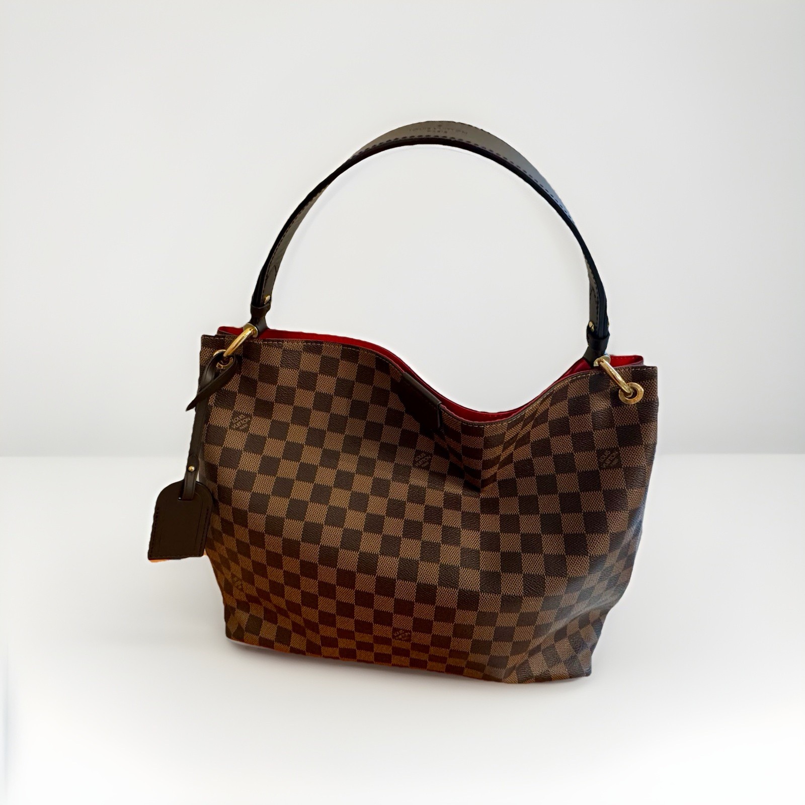 Louis Vuitton Graceful MM Damier Brown Shoulder Bag w/ Box Dust Bag Tag