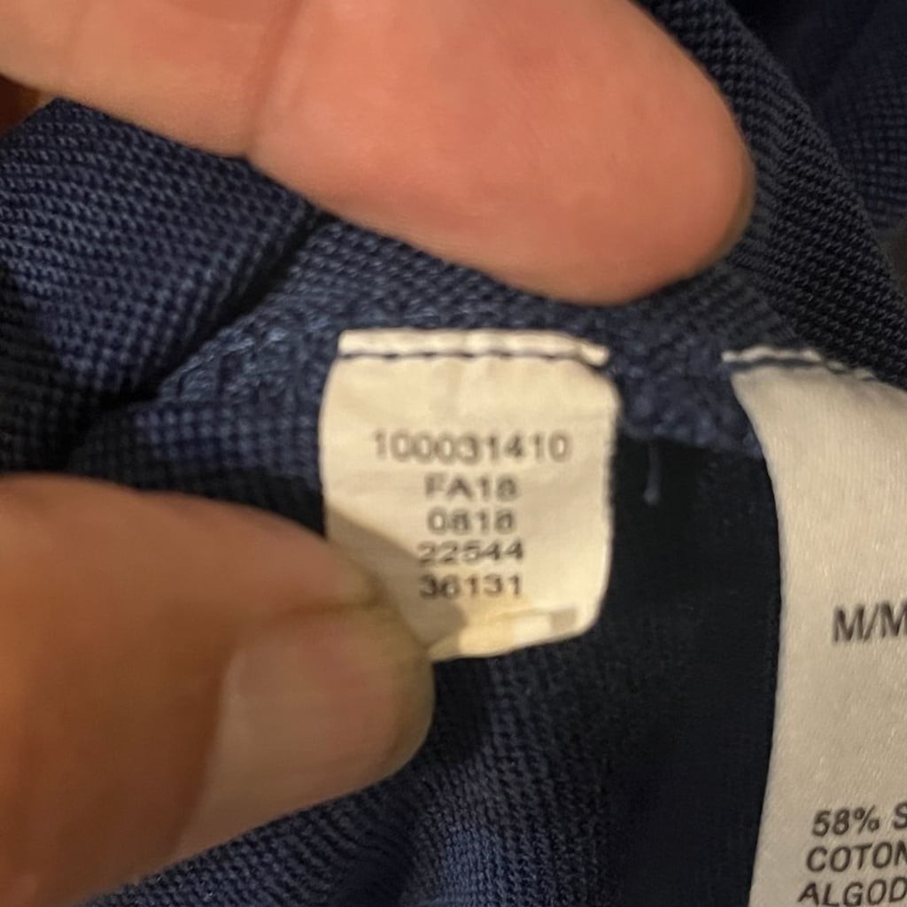 Tasso Elba Supima Cotton Blend Long Sleeve Polo Shirt Blue Medium 010-0008