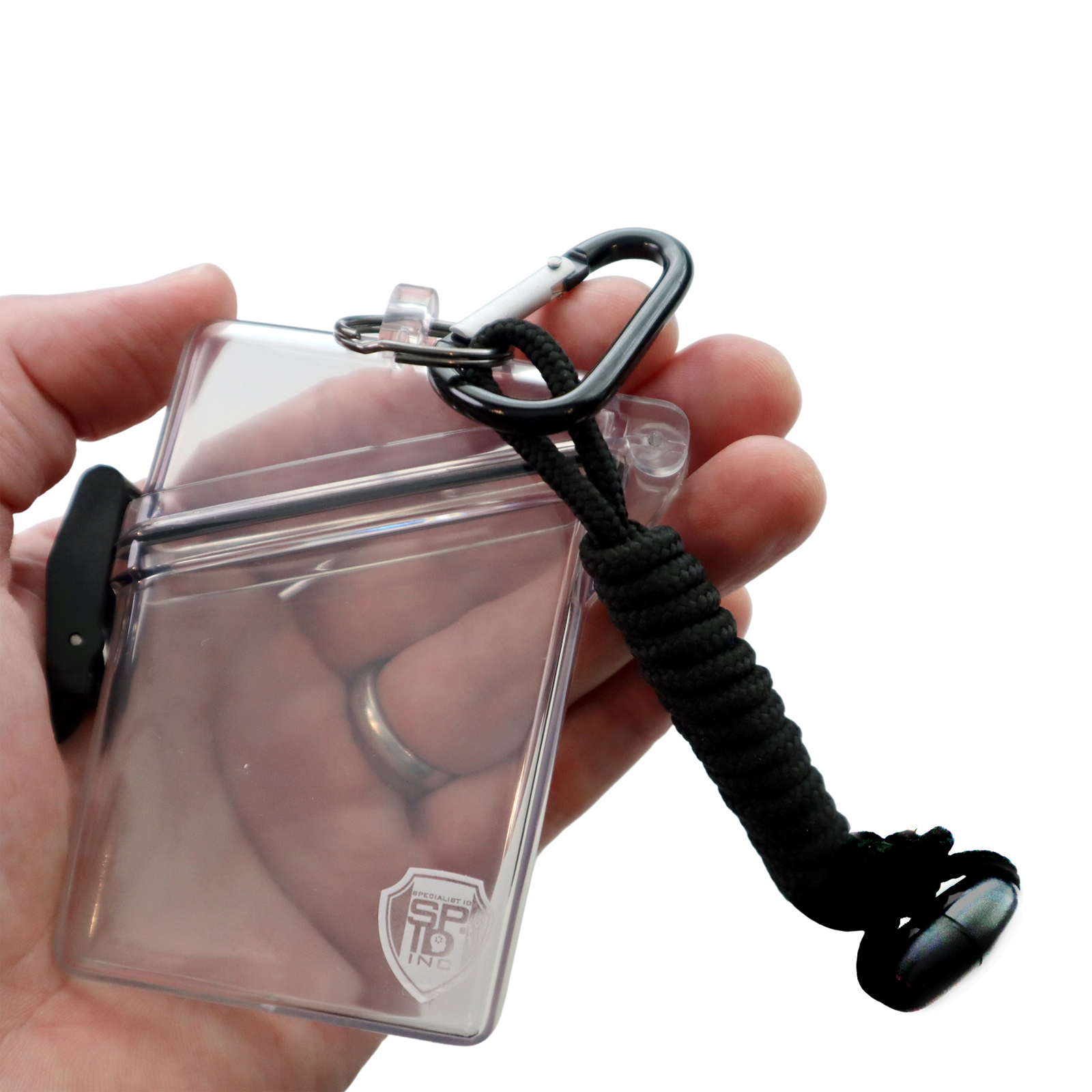 Waterproof Badge Holder Case with Lanyard & Carabiner Clip for Cruise and Travel