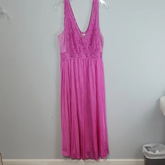 Pink Shadowline Lace Gown Long Size 2X 31737 53″
