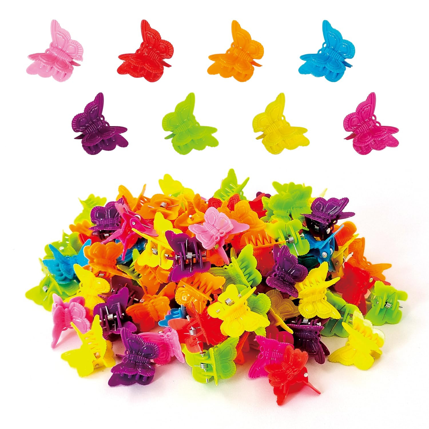 50 Packs Assorted Color Butterfly Hair Clips, Beautiful Mini Butterfly Hair Clip