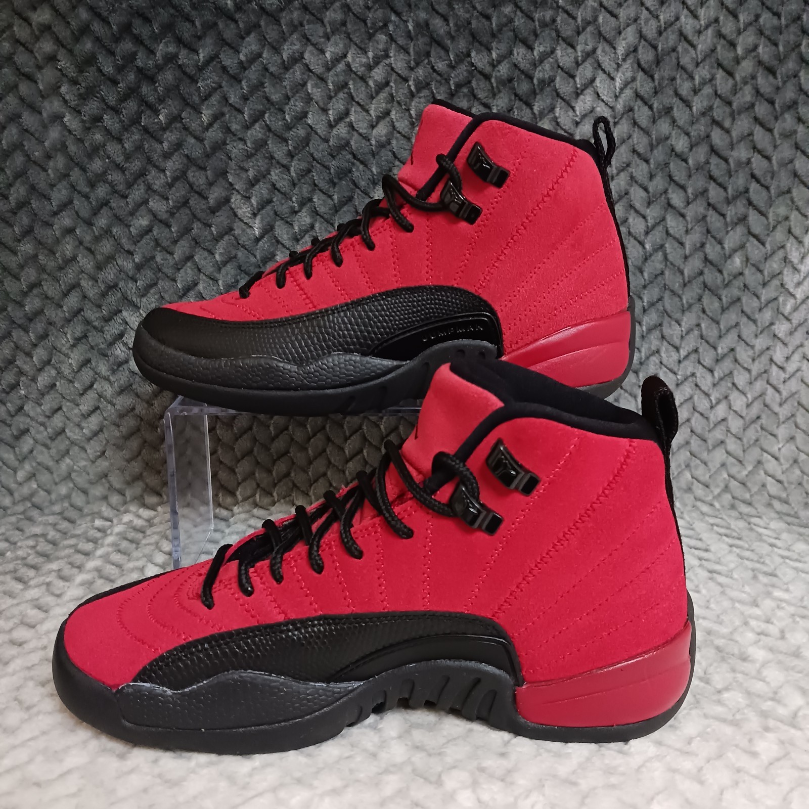 Air Jordan 12 Retro GS Reverse Flu Game Varsity Red Black Sneakers Shoes Sz 4.5Y