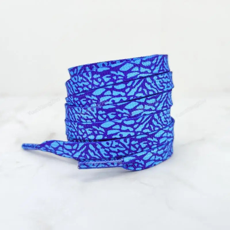 1Pair Burst Crack Texture Shoelaces Flat AF1/AJ Sneakers Shoe laces Fashion Leop