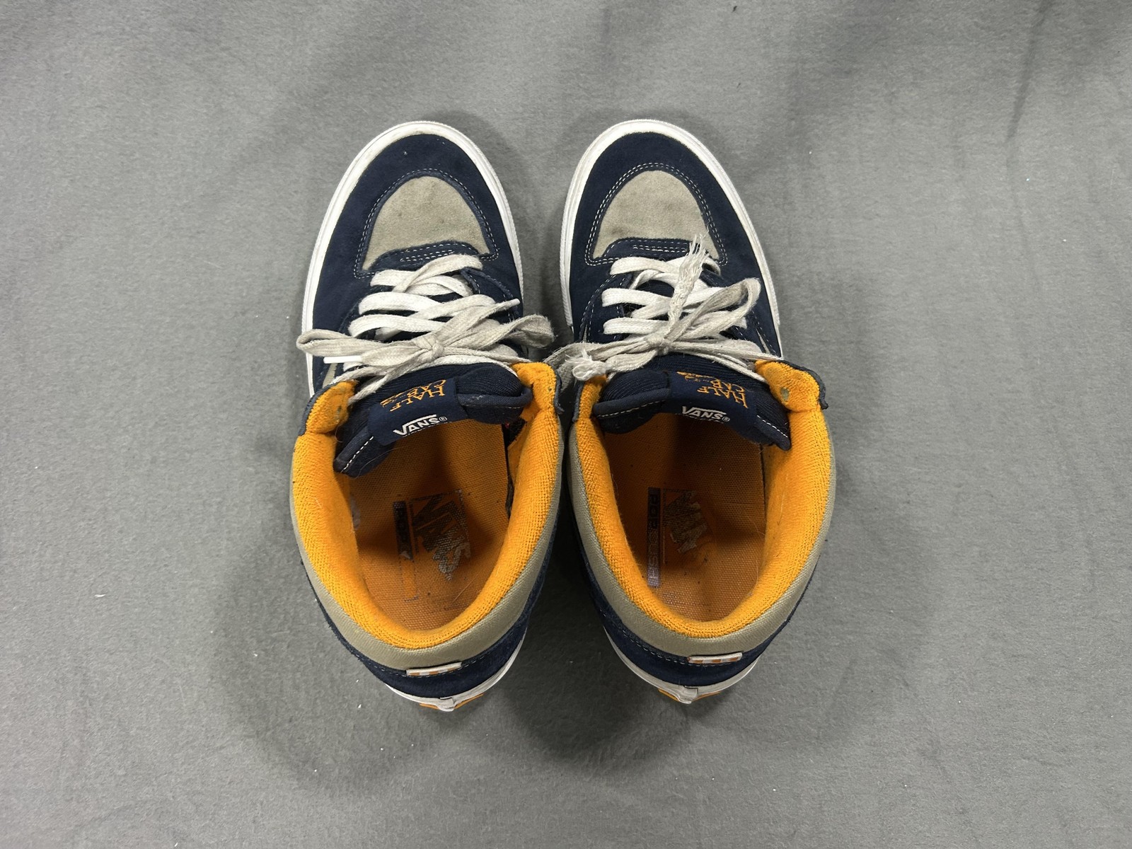 Vans Half Cab Shoes Mens Size 10 Blue Gray Suede Mid Top Skate Sneaker