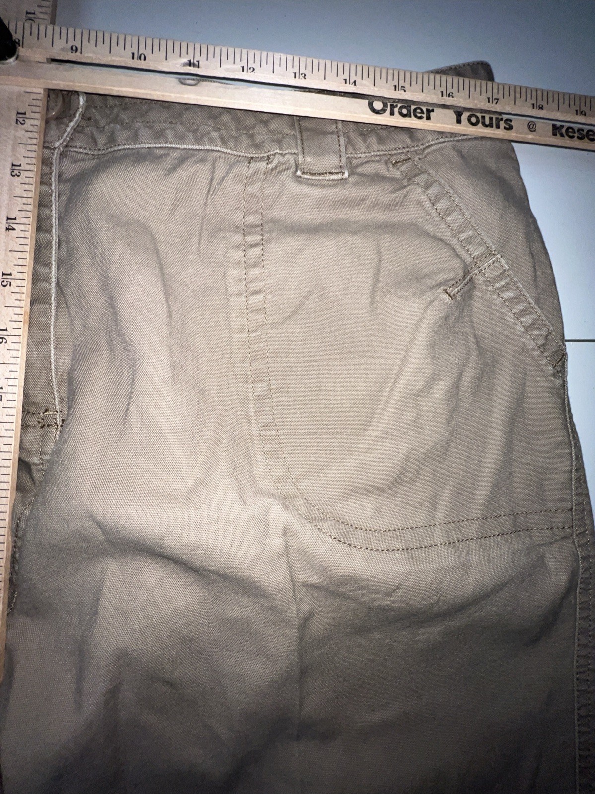 WOOLRICH Pants Woman’s Size 14 Tan/Brown Khaki 98% Cotton 2% Spandex Stretch