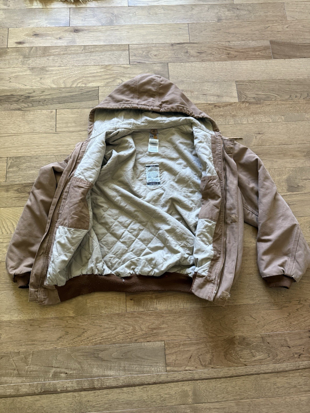 Carhartt J237 FRJ BRN Flame Resistant Hooded Jacket XL 2009 Full Zip Workwear