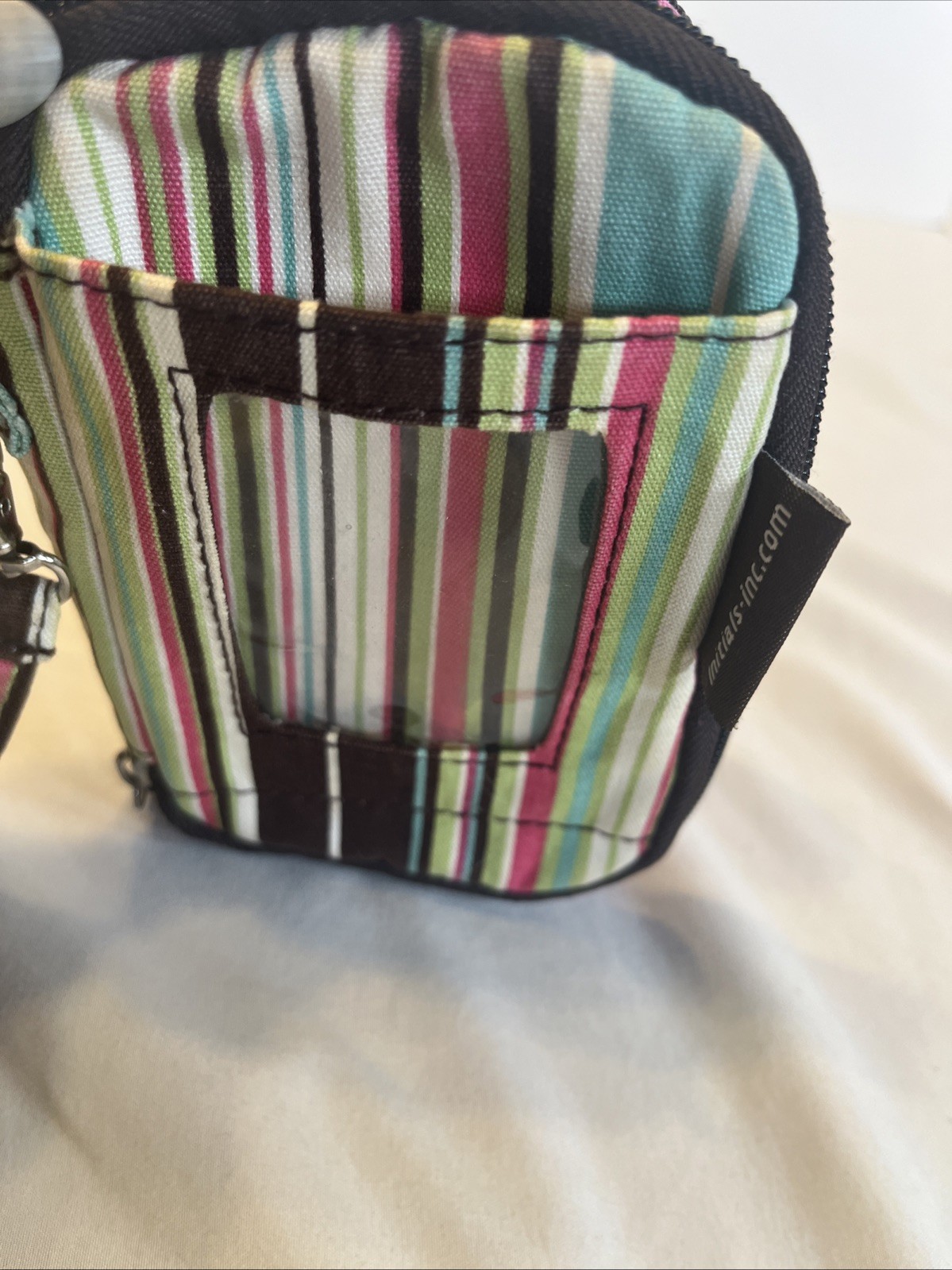 Initials Inc Wristlet Wallet Colorful Stripe ID Holder 5.5 x 3.5 Inches