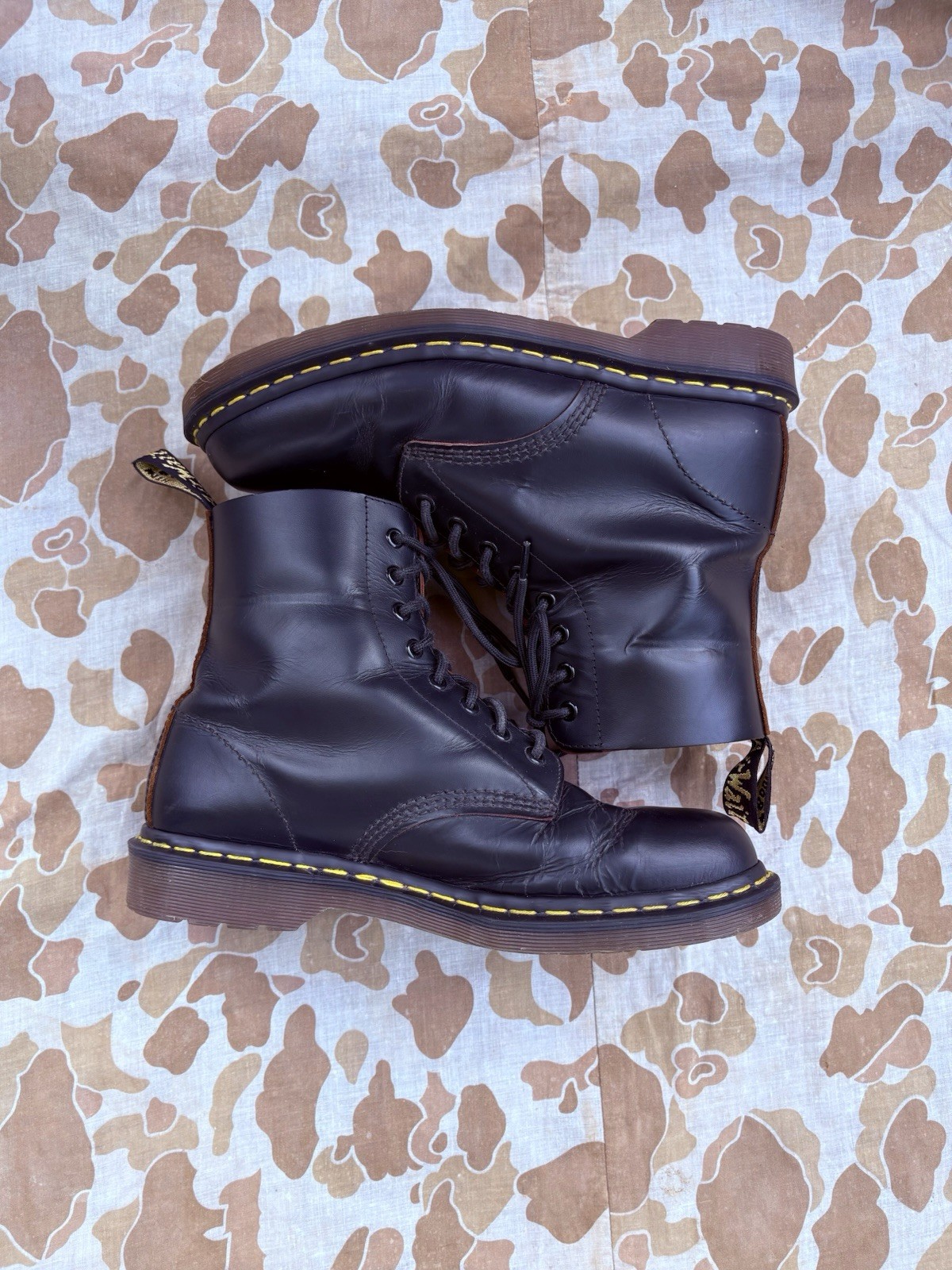 Made in England Doc Dr. Martens 1460 Black Leather Boots