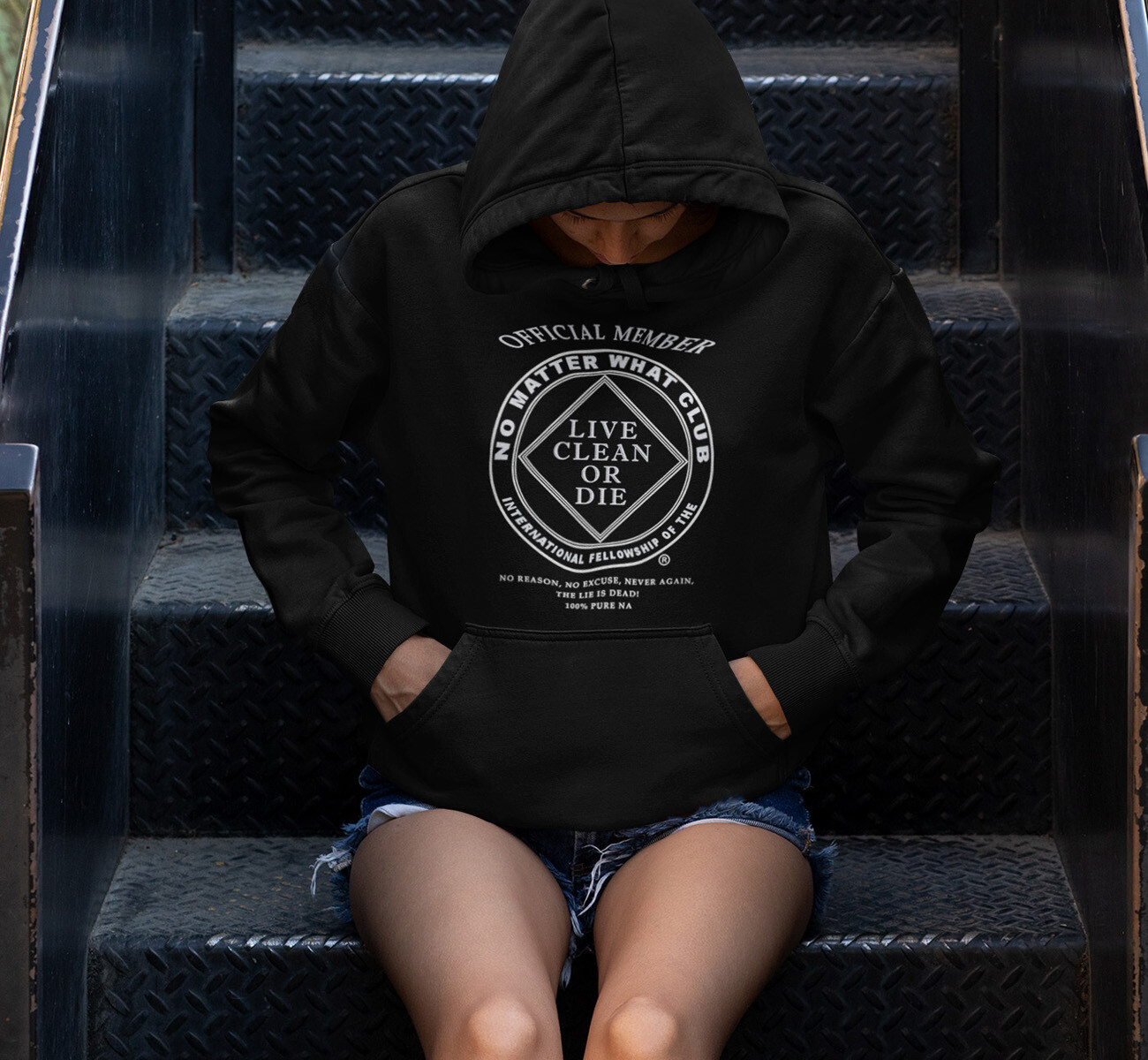 Narcotics Anonymous – NA NO MATTER WHAT – Black Pullover Hoodie Sweatshirt – NEW