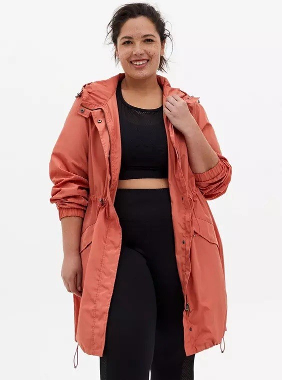Torrid Size 4 Orange Longline Rain Jacket