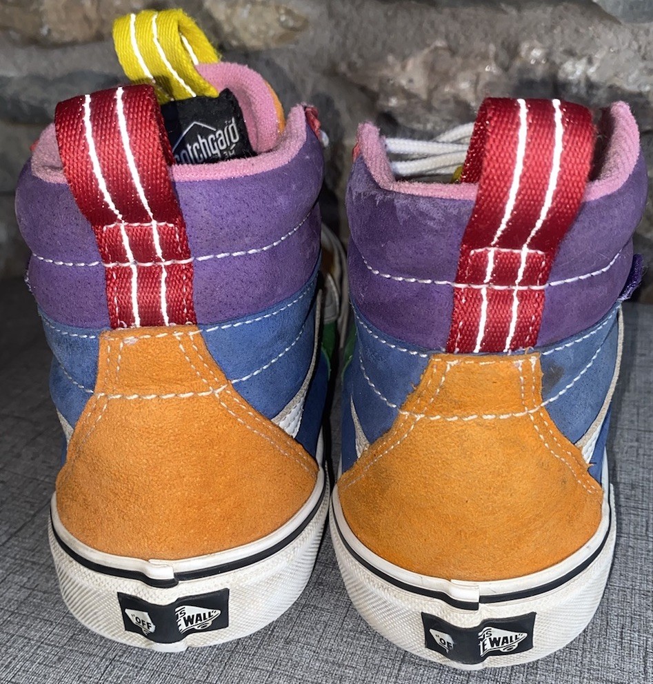 VANS Sk8 Hi Rainbow Colorblock Suede Sneakers Size 8.5 Men 10 Women