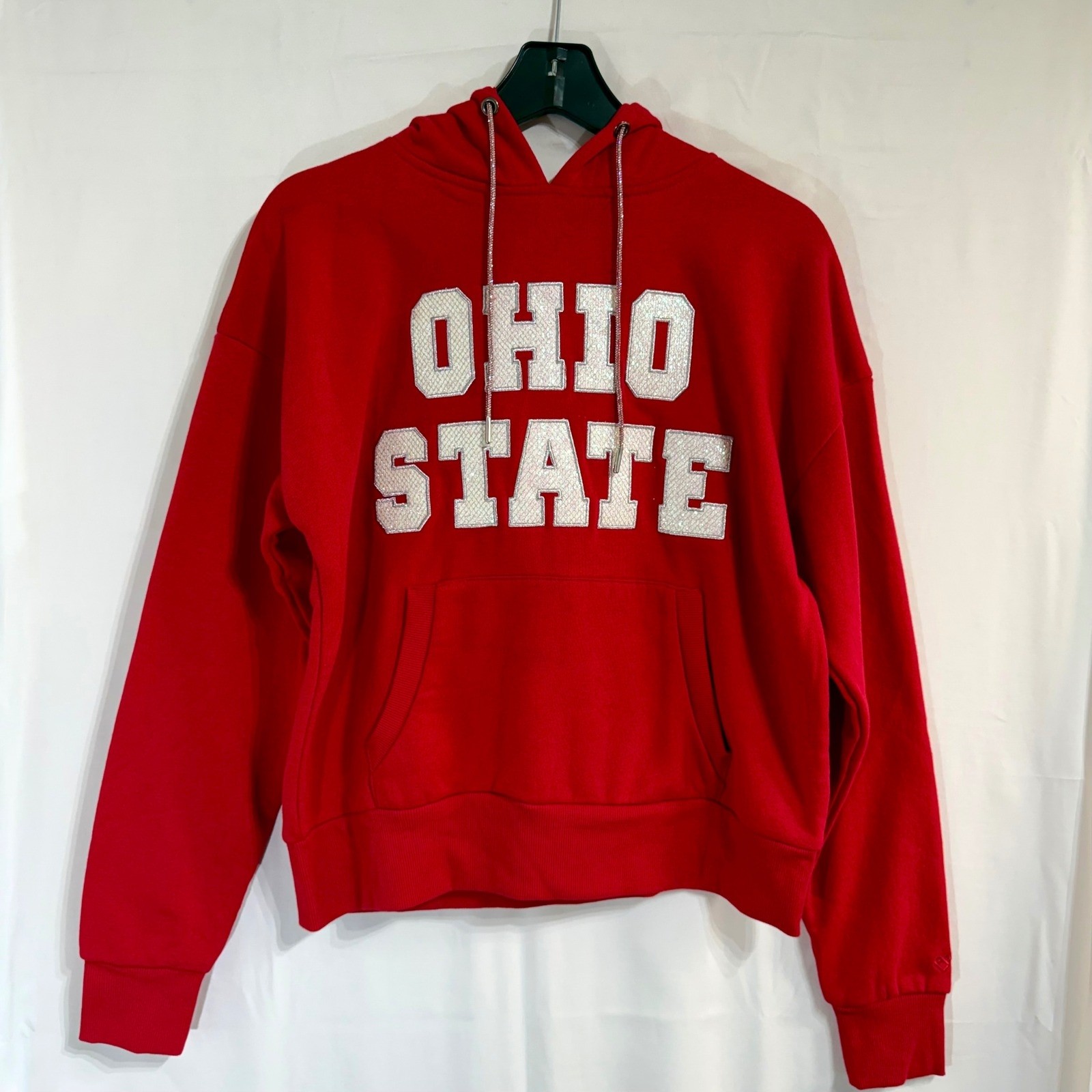 Colosseum Ohio State Buckeyes Womens S Rhinestone Drawstring Bling Hoodie NWT