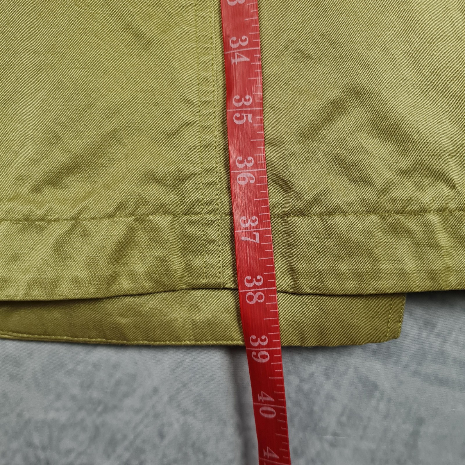 Mycra Pac Coat Womens P 6-8 Green Twill Buckle Trench Lightweight Belted