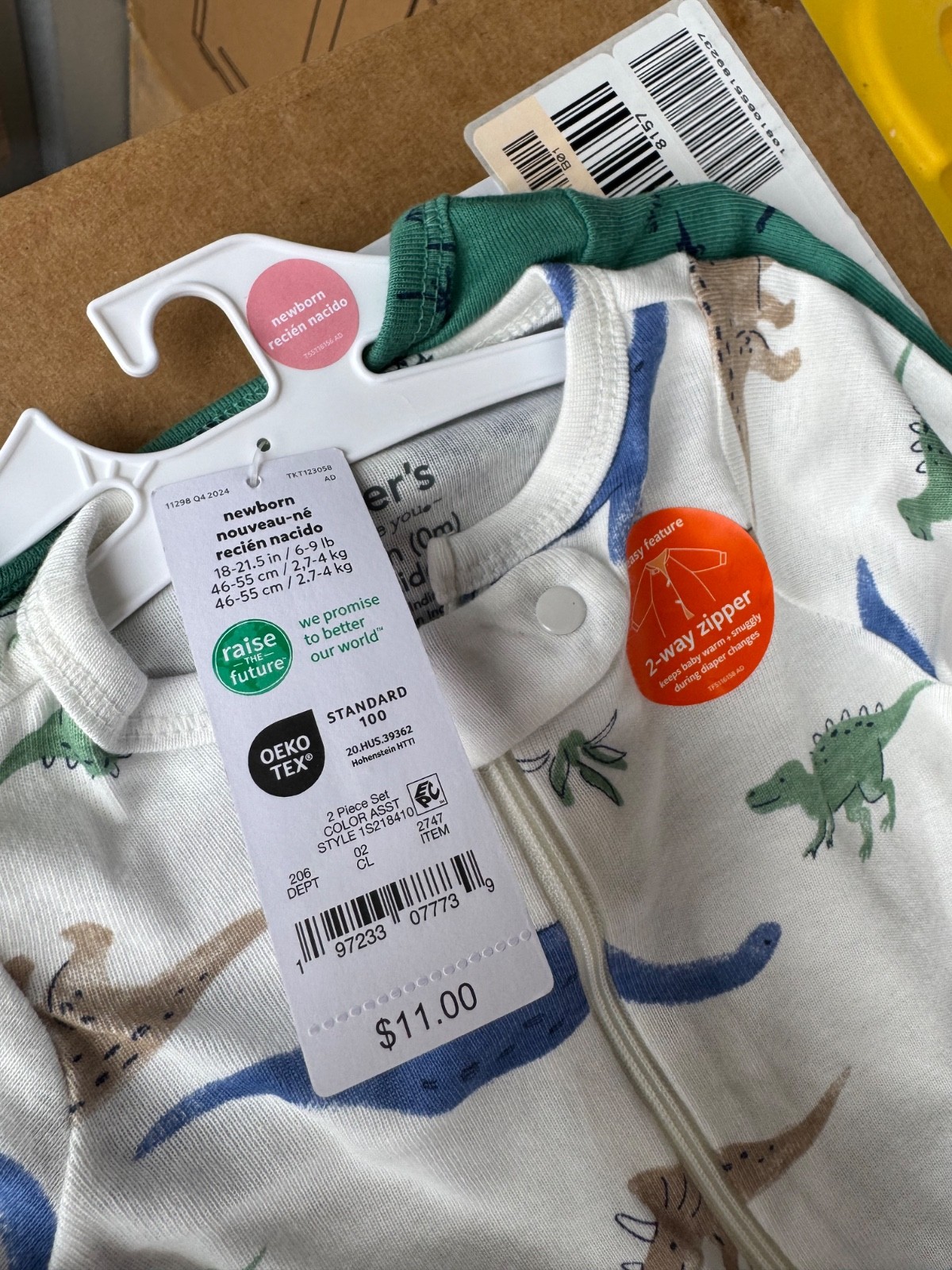 Carters 2-piece Dino Set Size Newborn