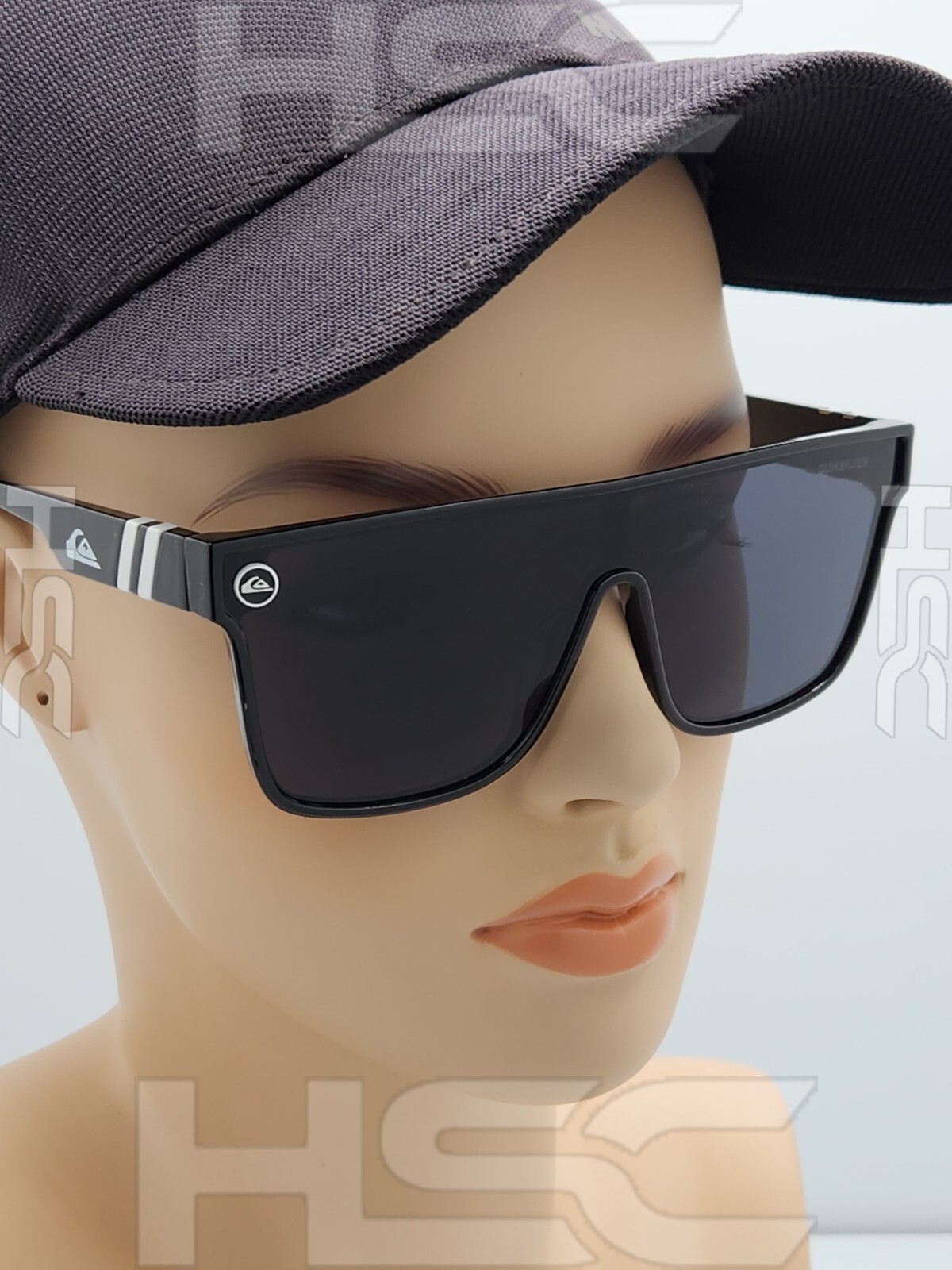 Quiksilver SciFi Shield Sunglasses Gloss Black Frame Dark Smoke Single Lens