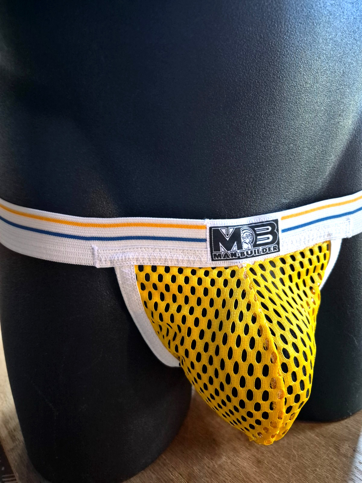 Modern Fit Yellow Mesh Jockstrap, See-Through Jock, Retro Athletic Supporter