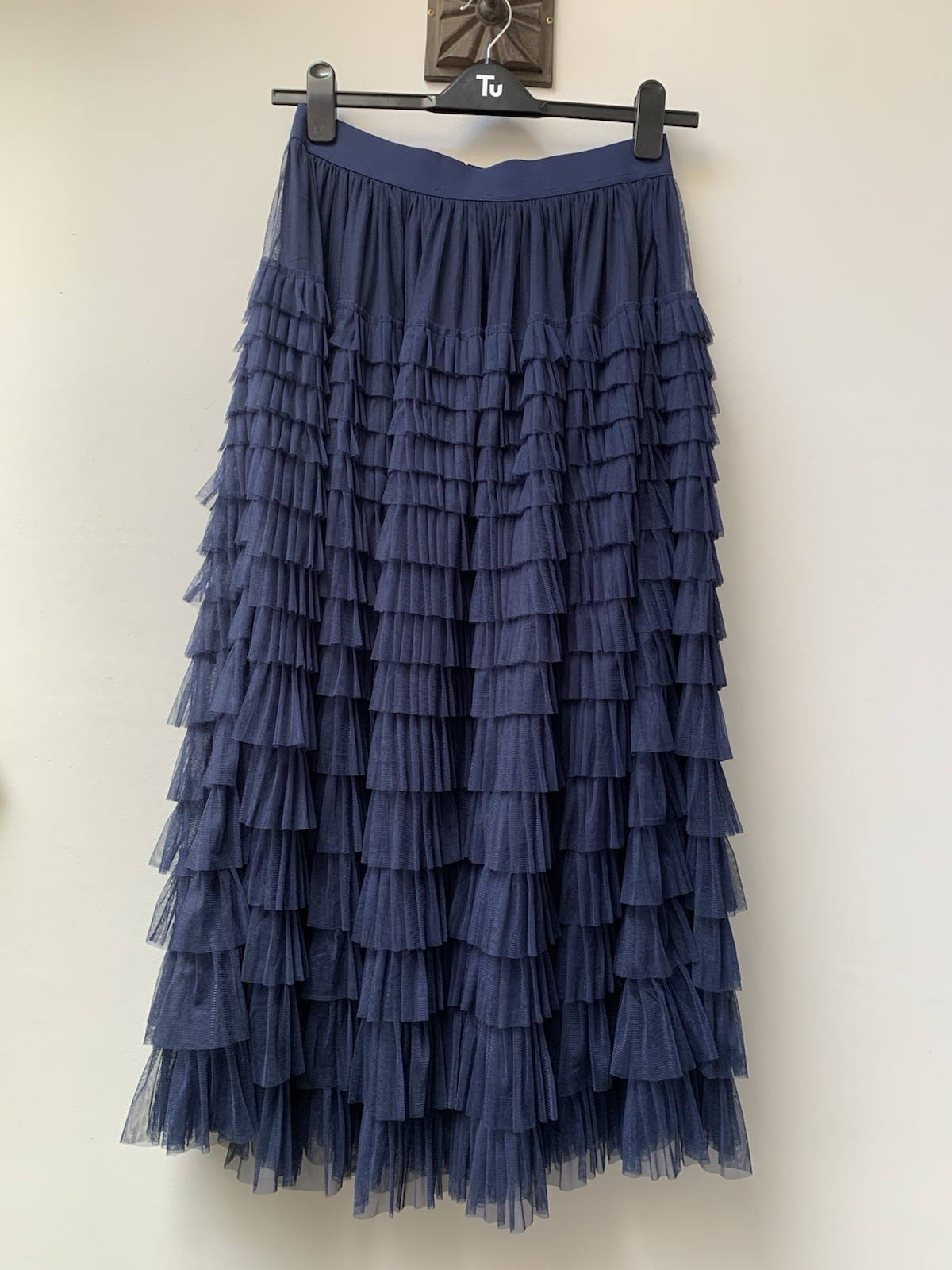 Boden Tiered Tulle Maxi Skirt Size UK 12 Reg Navy Blue Princess New With Tags