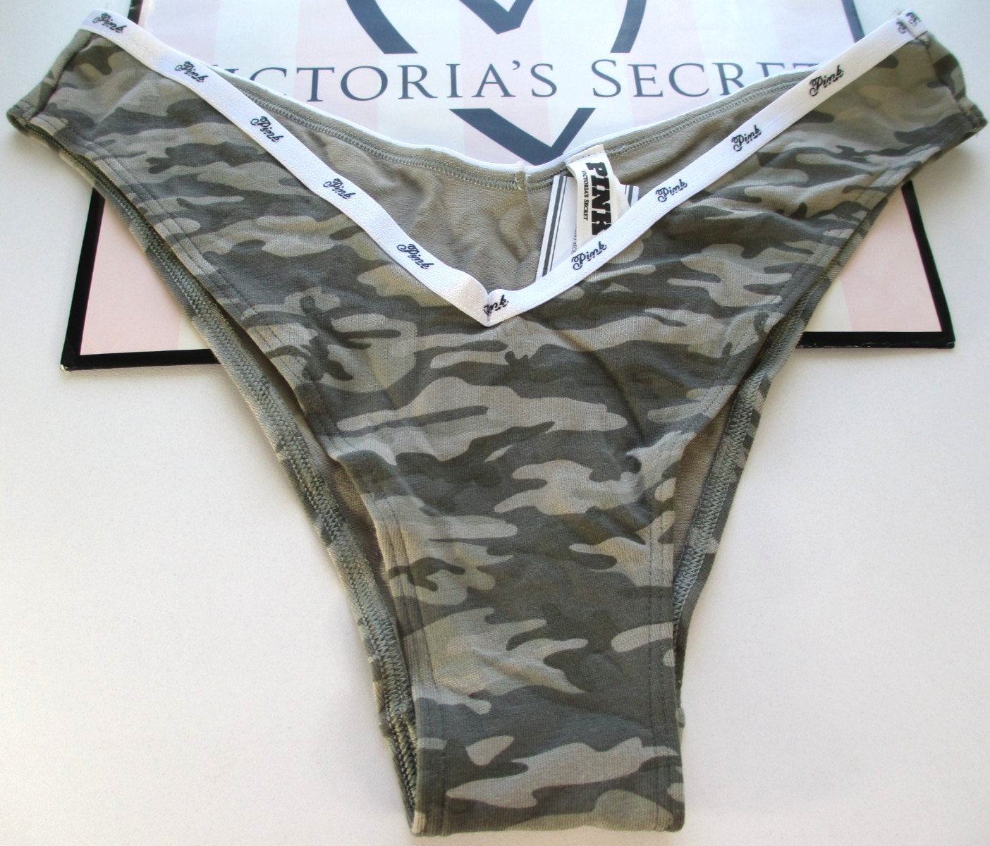 VICTORIA’S SECRET PINK Cotton Tanga High Leg Cheeky Panty S M L XL Camouflage VS