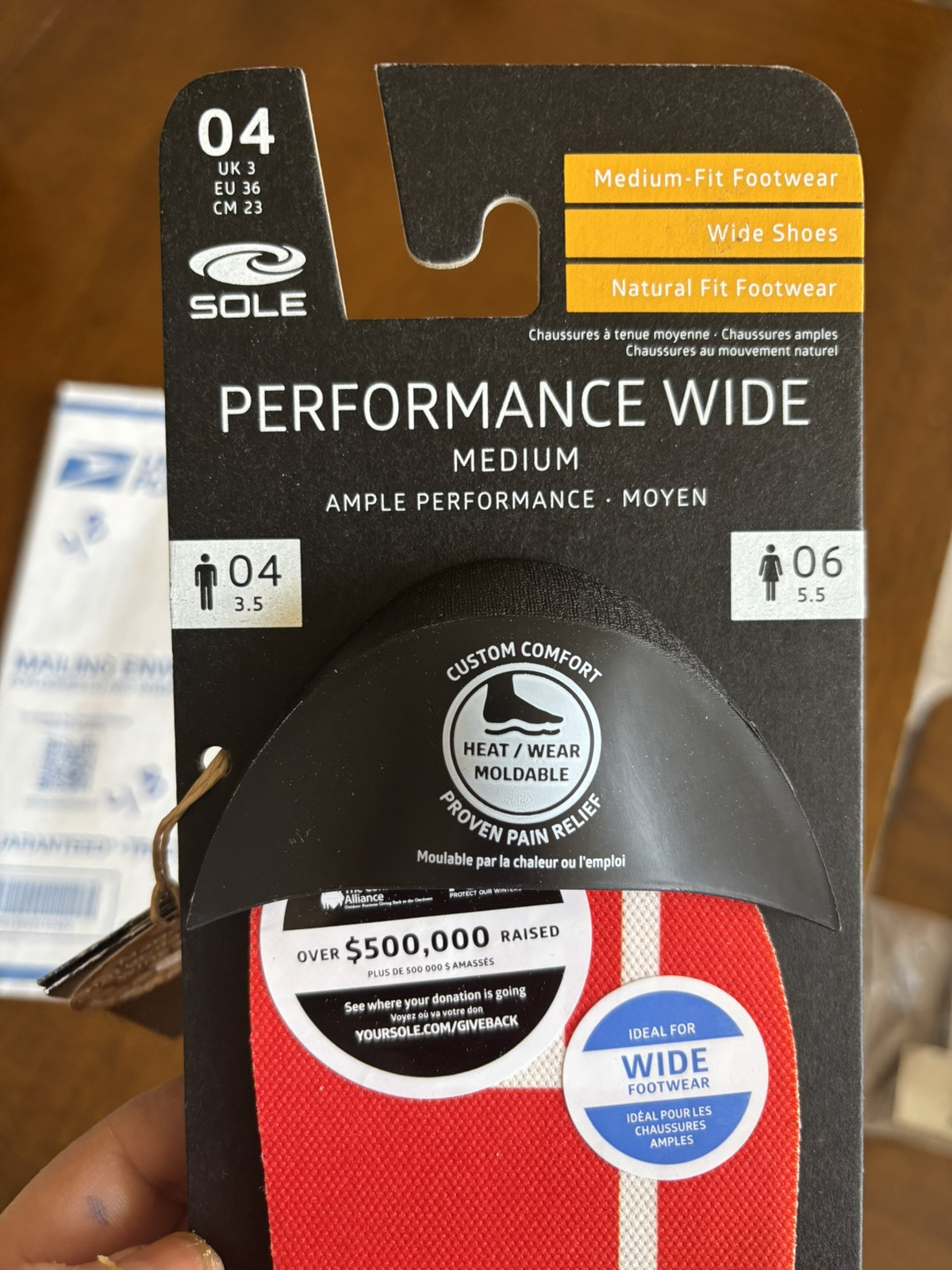 Sole Performance Wide Medium Size Men US 4