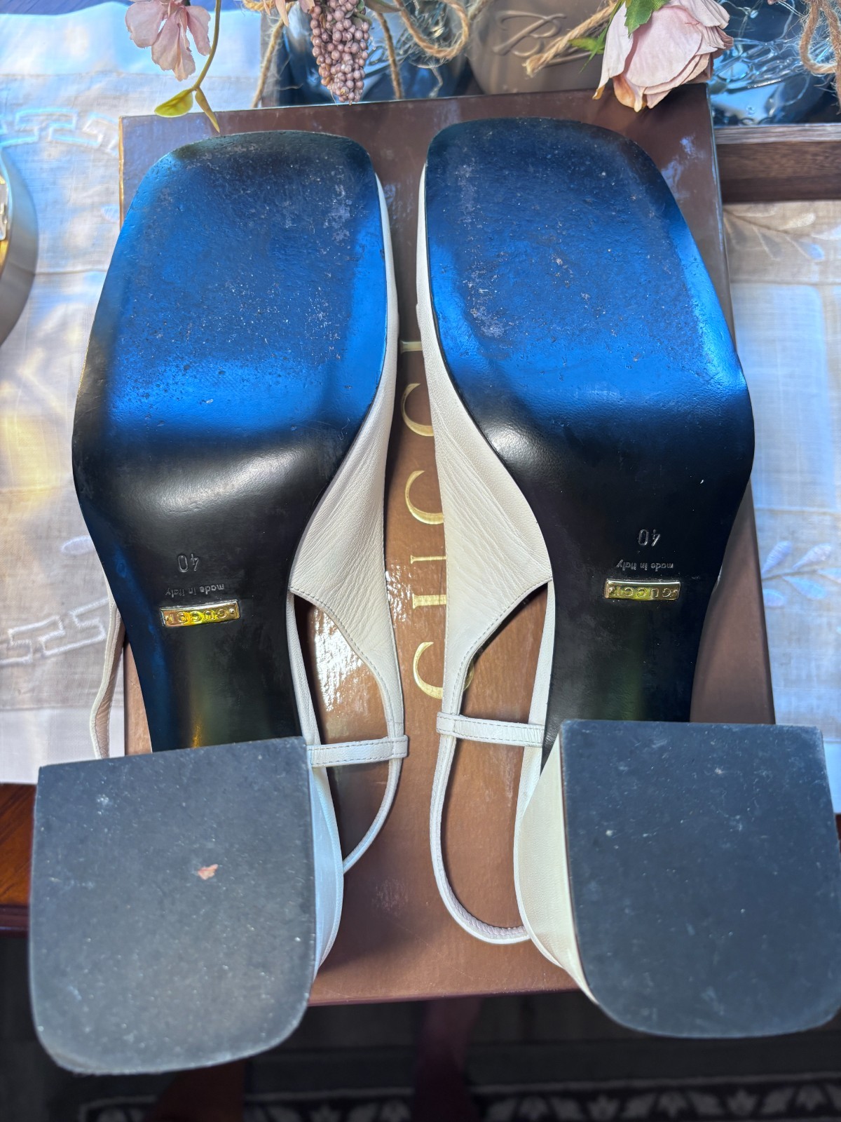 gucci horsebit slingback pumps