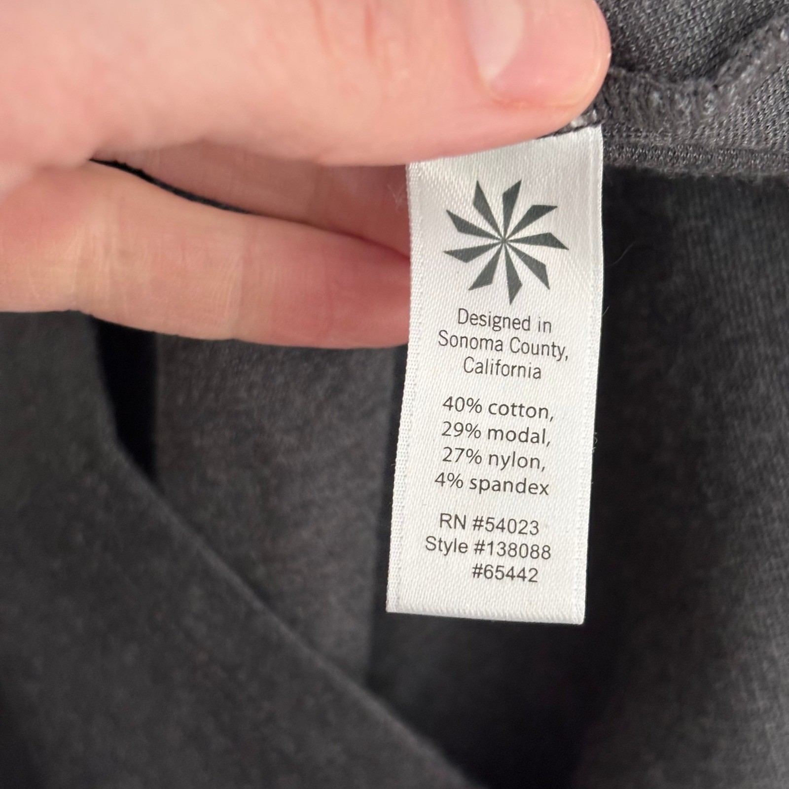 Athleta Illusion Mini Dress Charcoal Ponte Knit Cotton Modal Lagenlook Comfort