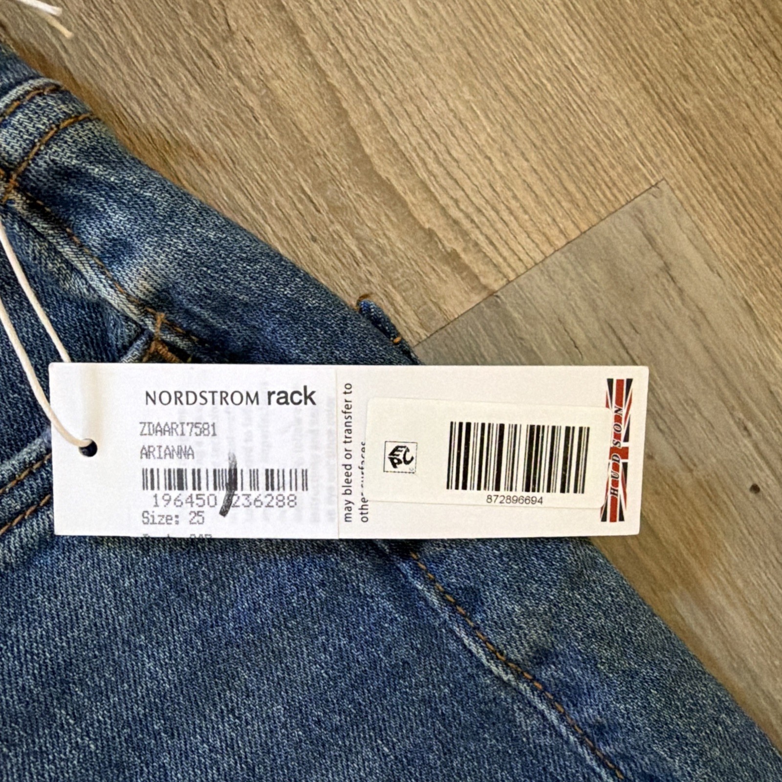 NWT Hudson Arianna Denim Slit Midi Blue Jean Skirt 25