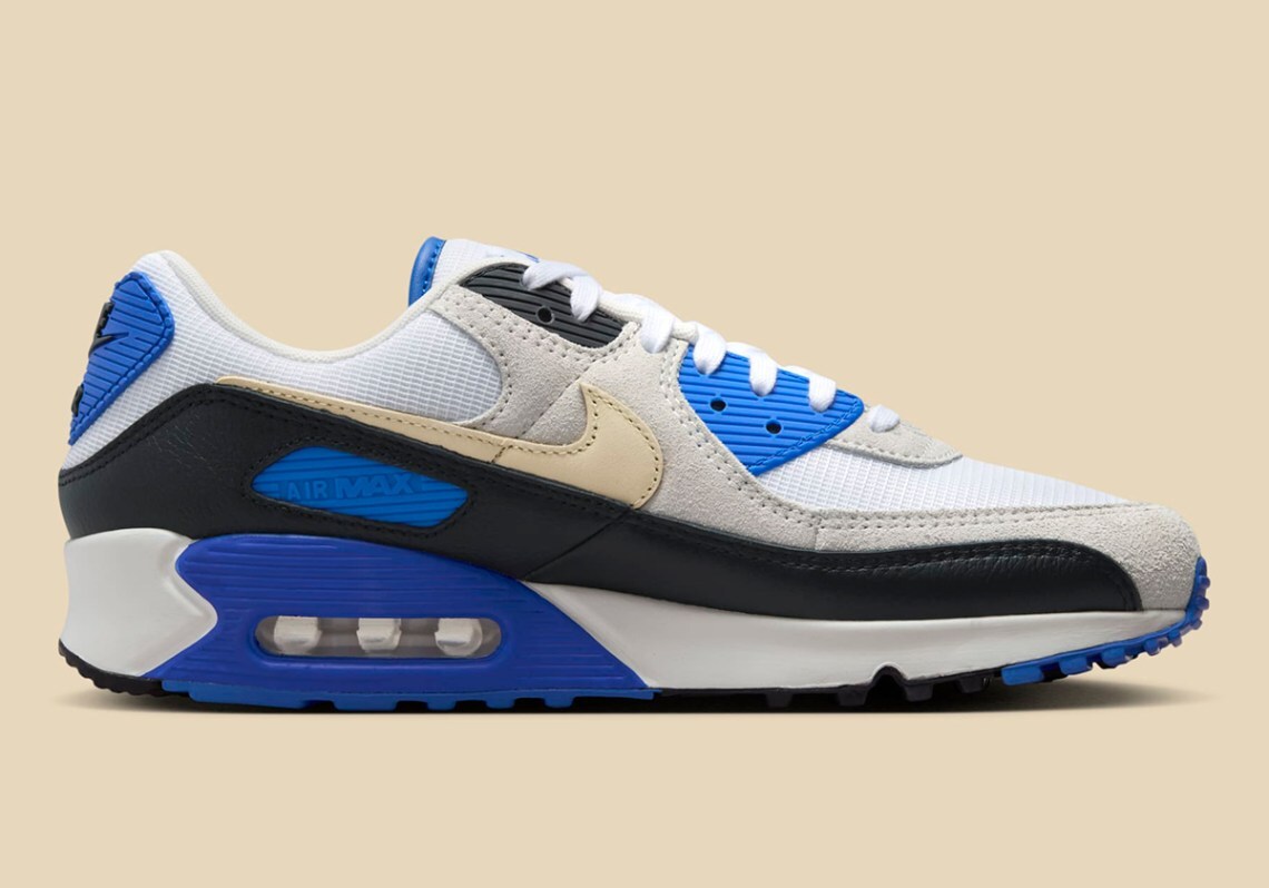 Nike Air Max 90 PRM White Racer Blue Khaki Nby Black HF3449-100 Men’s