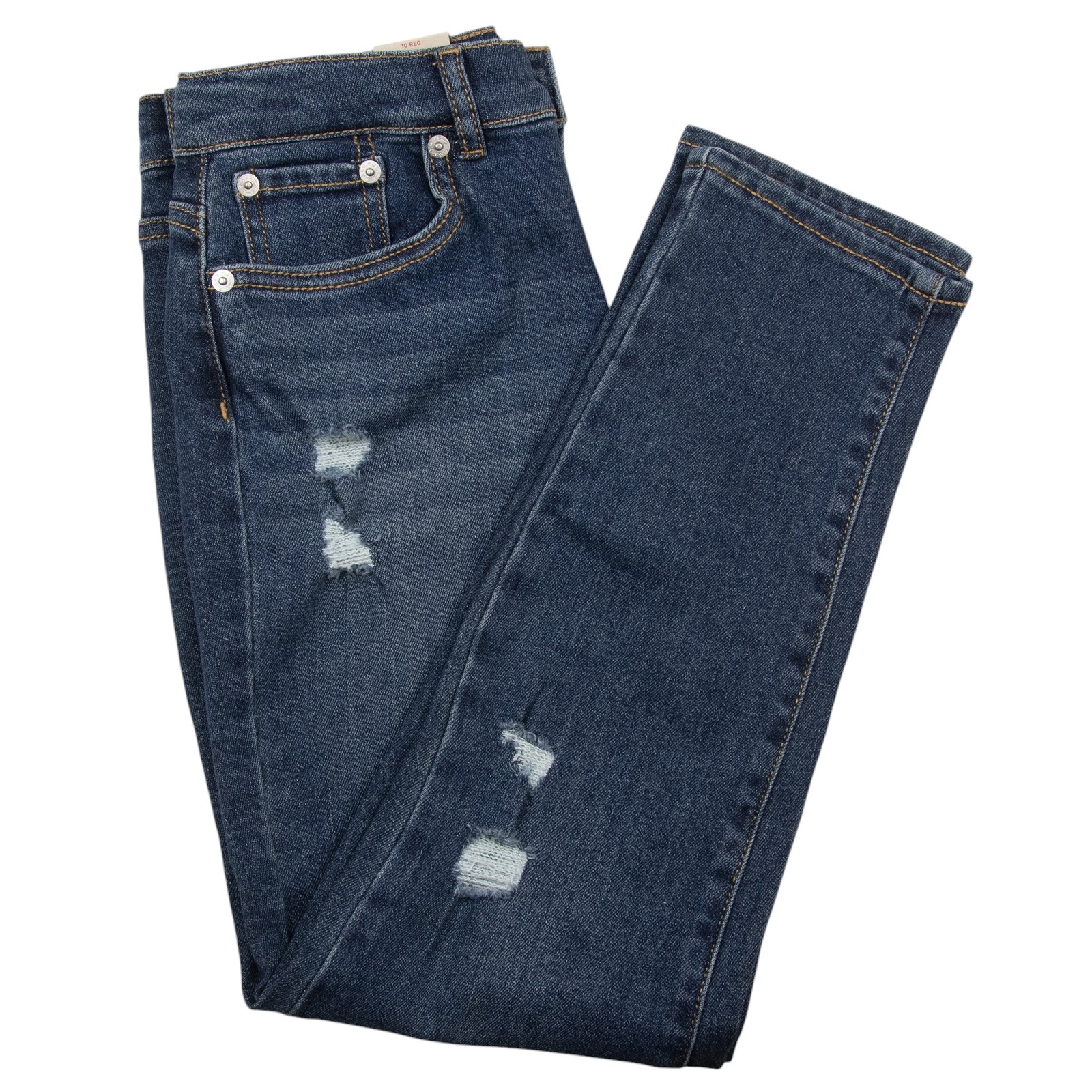 Levi’s Girl’s Mini Mom Adjustable Waistband Jeans From The Block – Dark Wash, 10