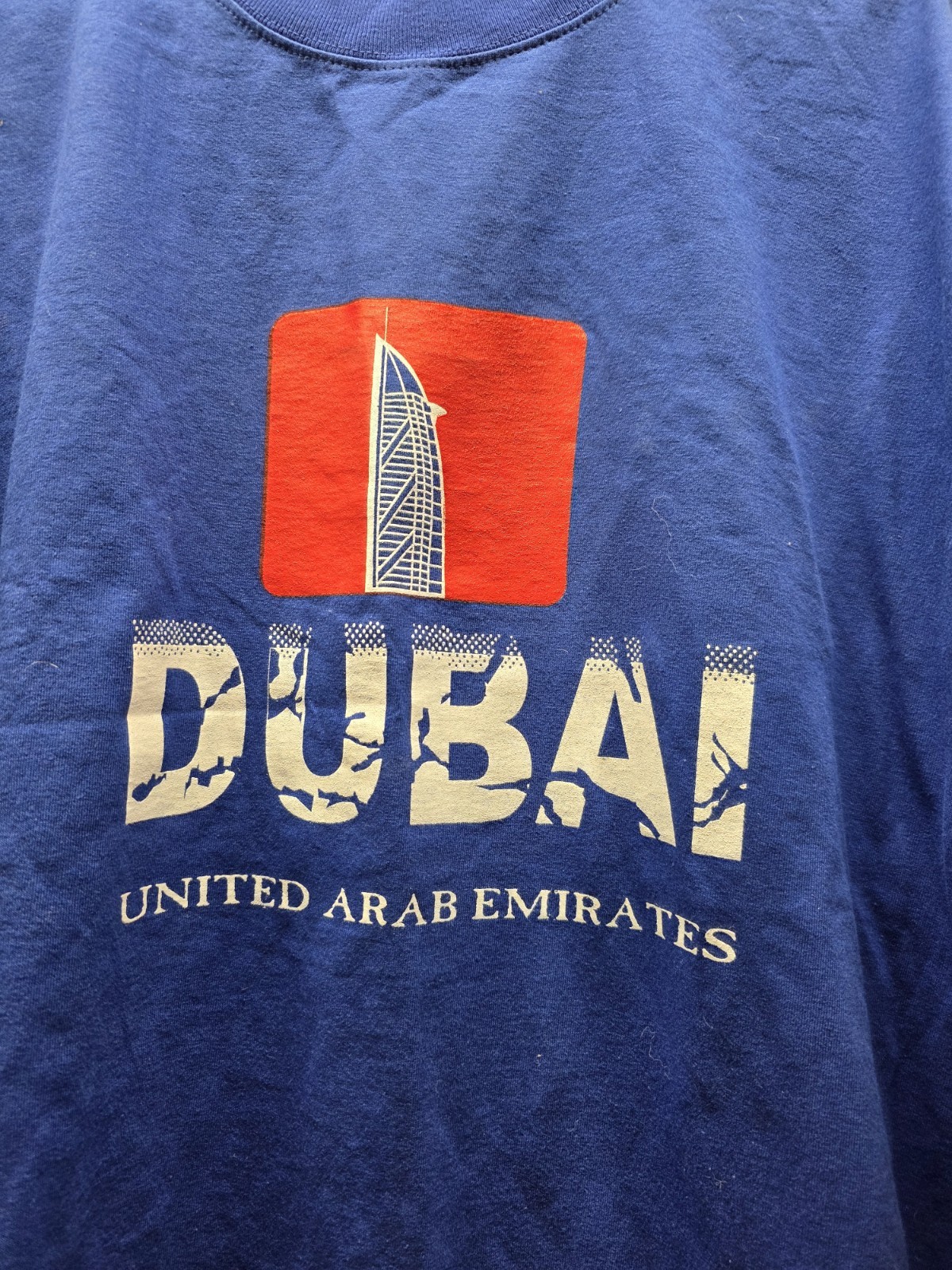 Burj Al Arab hotel DUBAI UNITED ARAB EMIRATES Blue Cotten T Shirt Mens XL