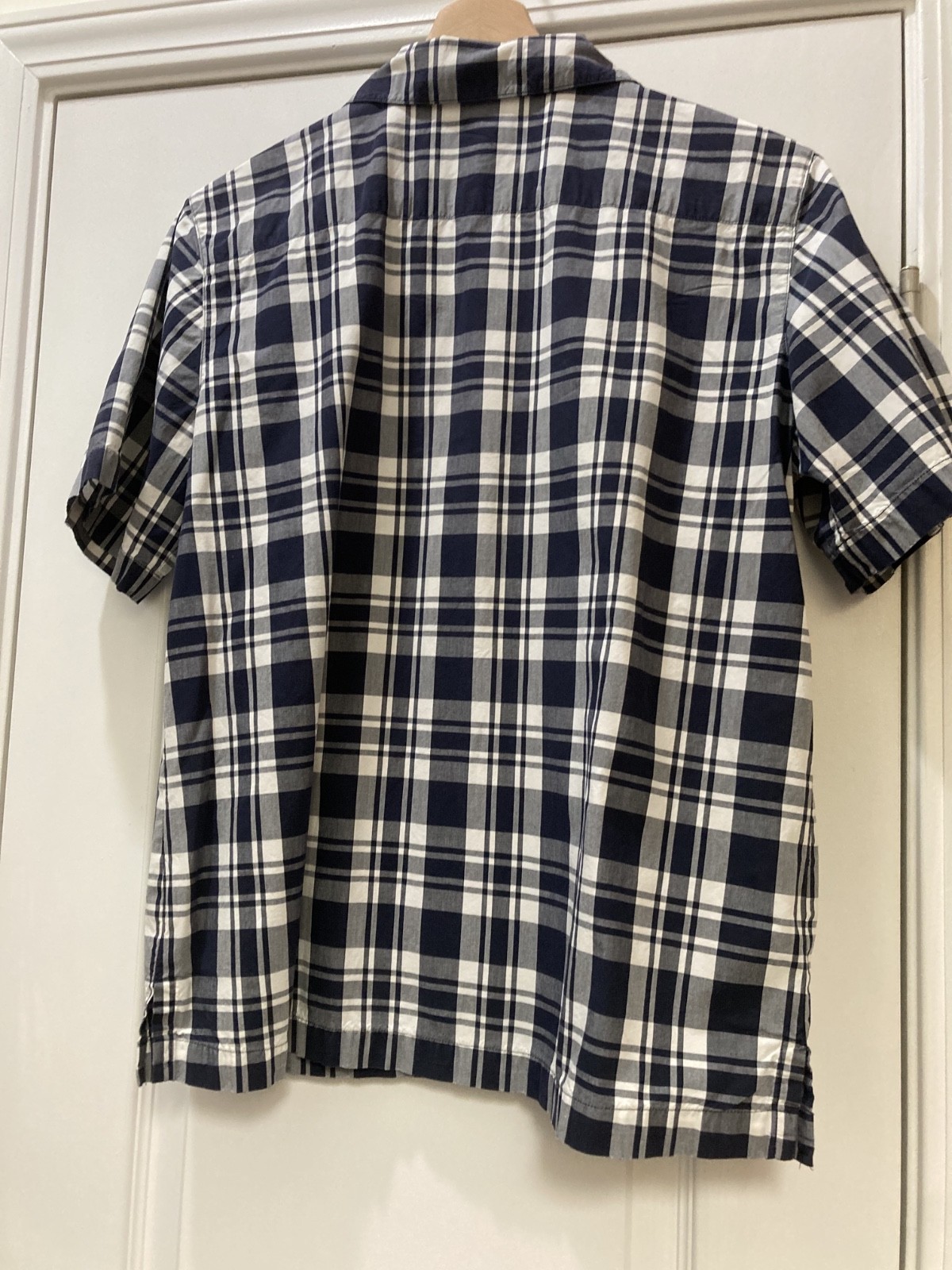 Jones New York Medium Short sleeve blouse Navy White Plaid