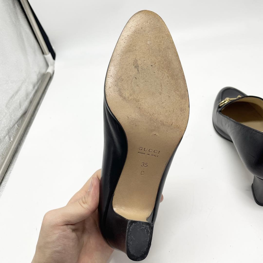 Gucci Horsebit Pumps Leather Black Women’s Size EU35/US5