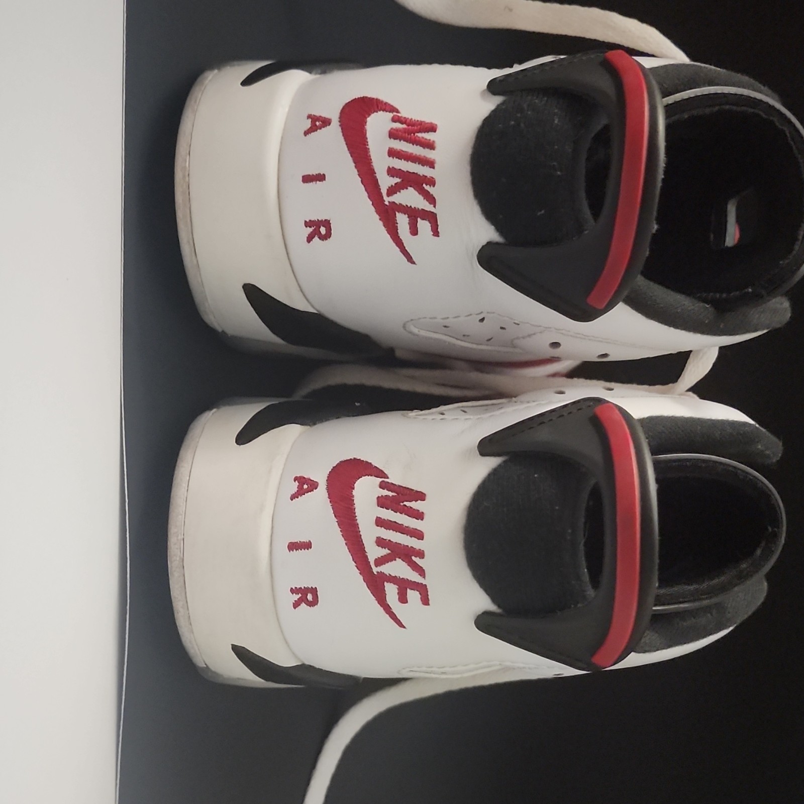 Nike Air Mid Top Sneaker Teens Athletic Colorblock White Red Black Lace-Up